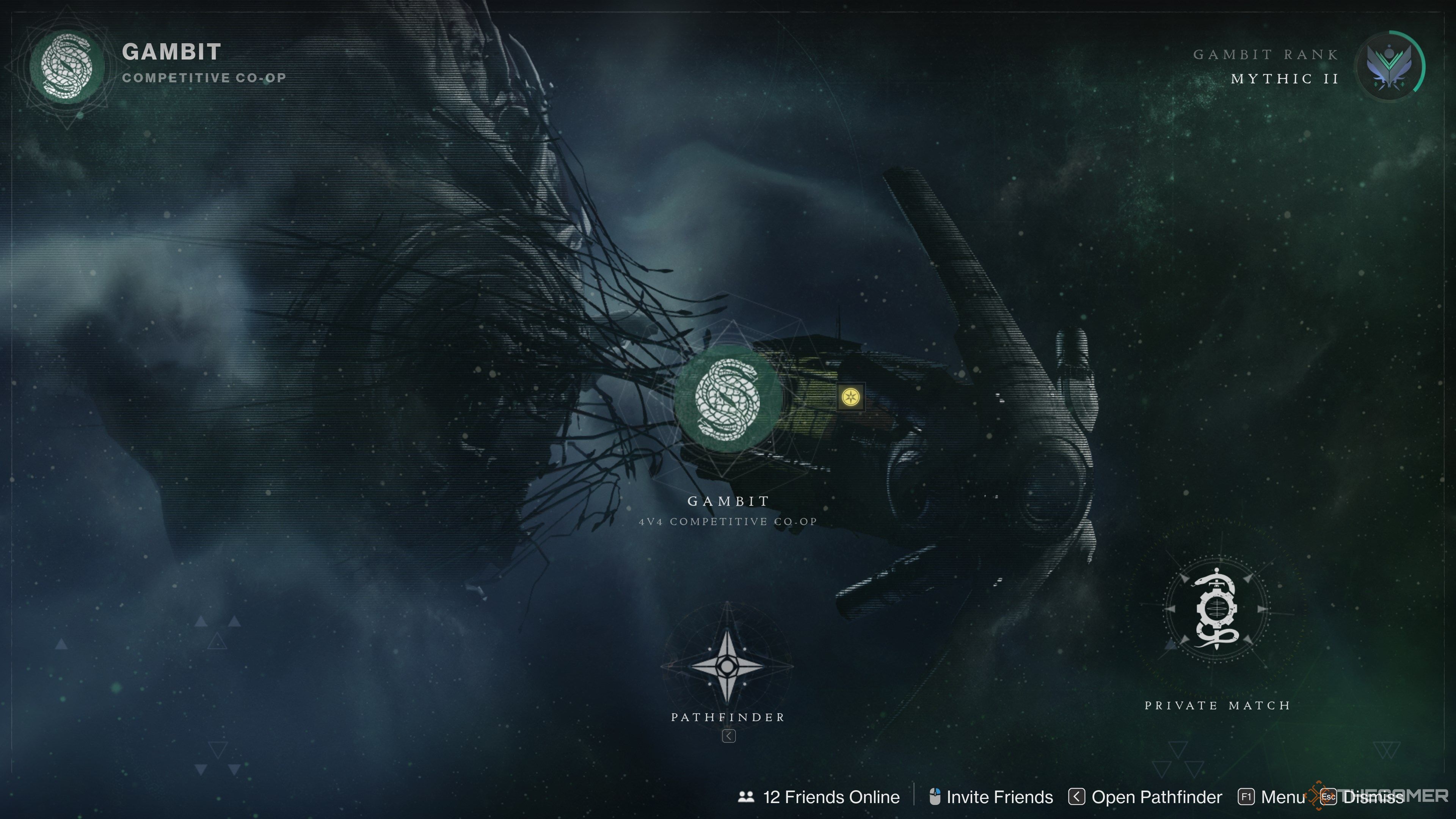 Опции плейлиста Гамбита Destiny 2