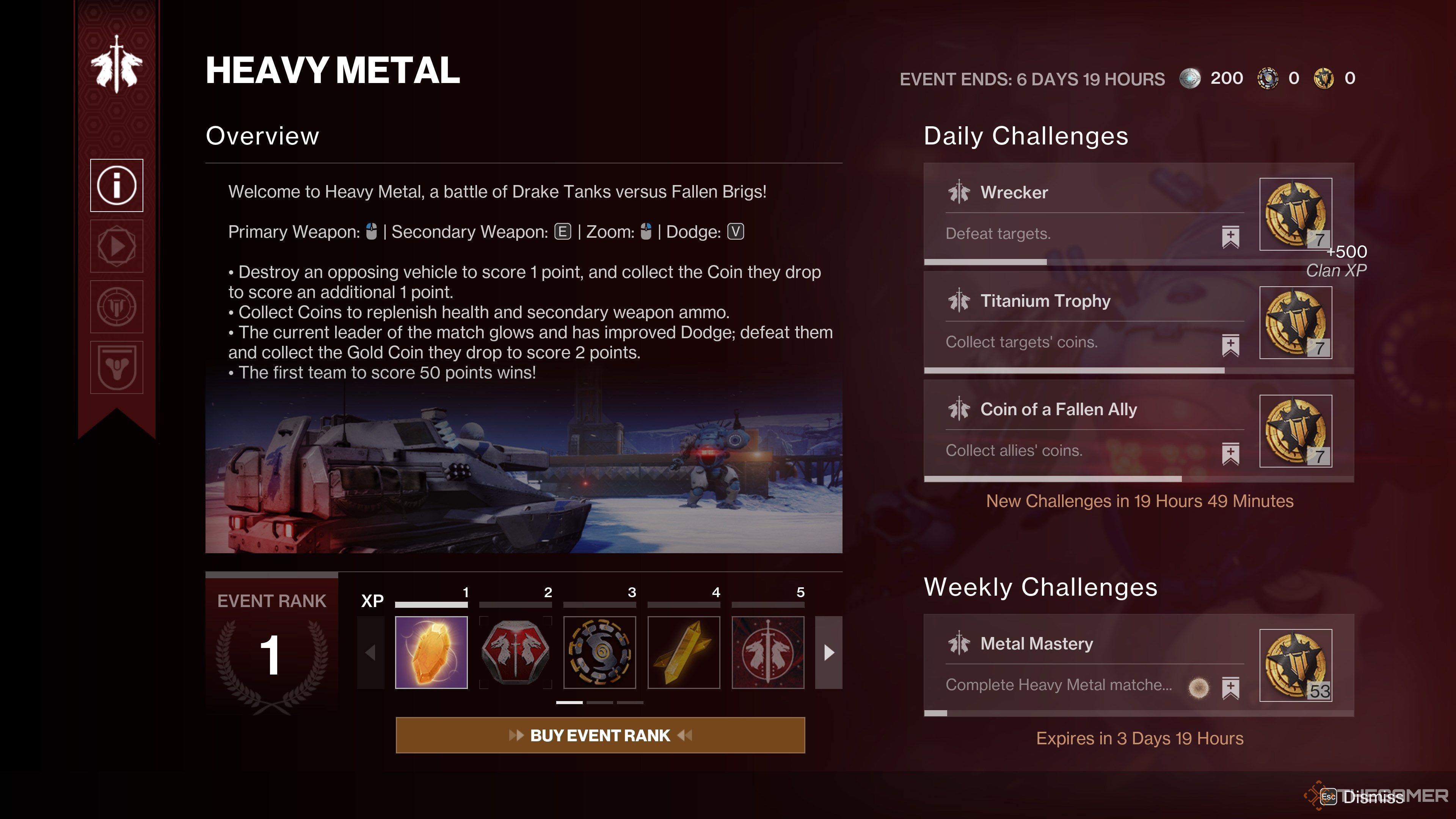 Destiny 2 Heavy Metal Tab