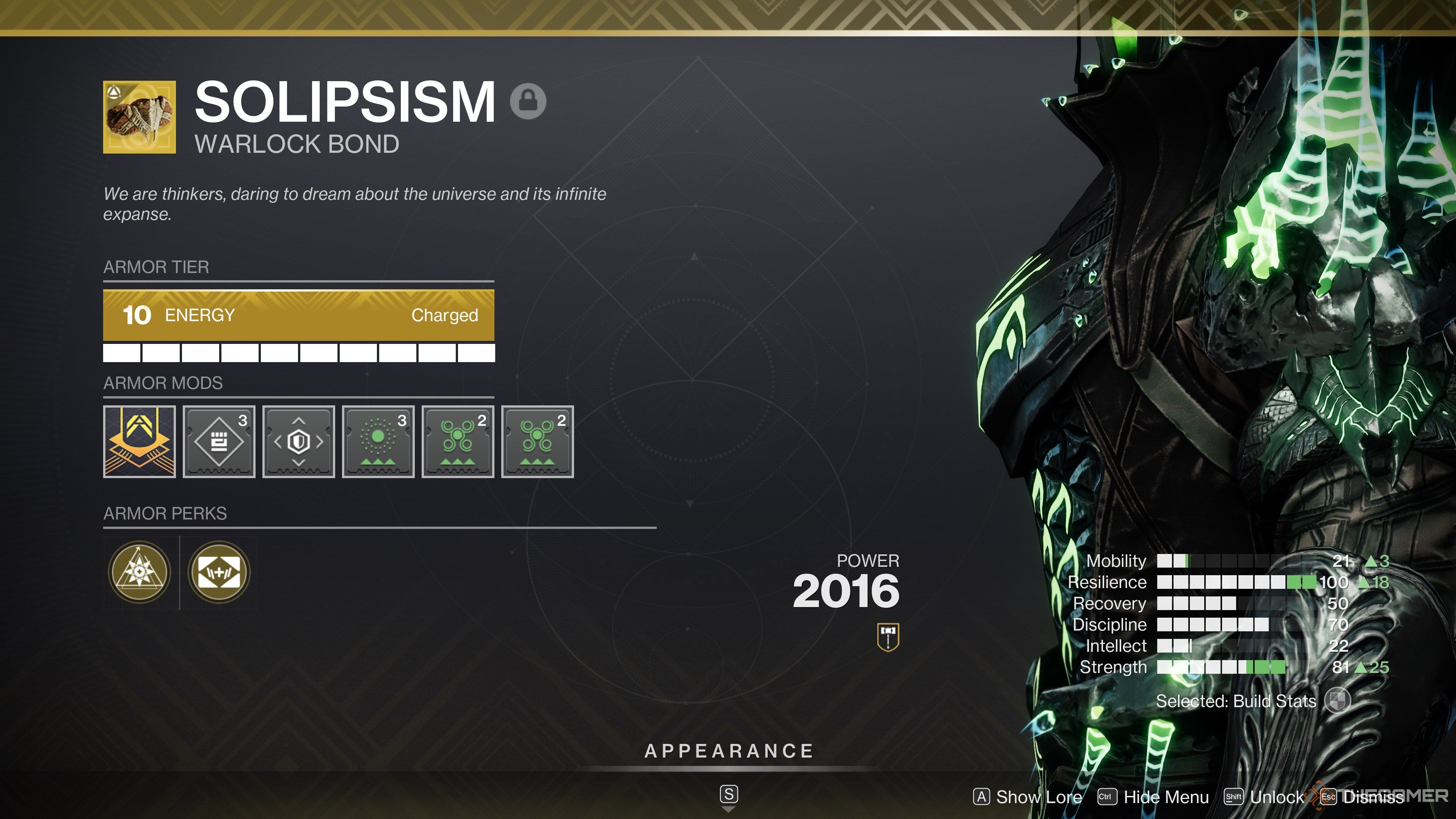 Destiny 2 Solipcism with Inmost Light and Synthoceps