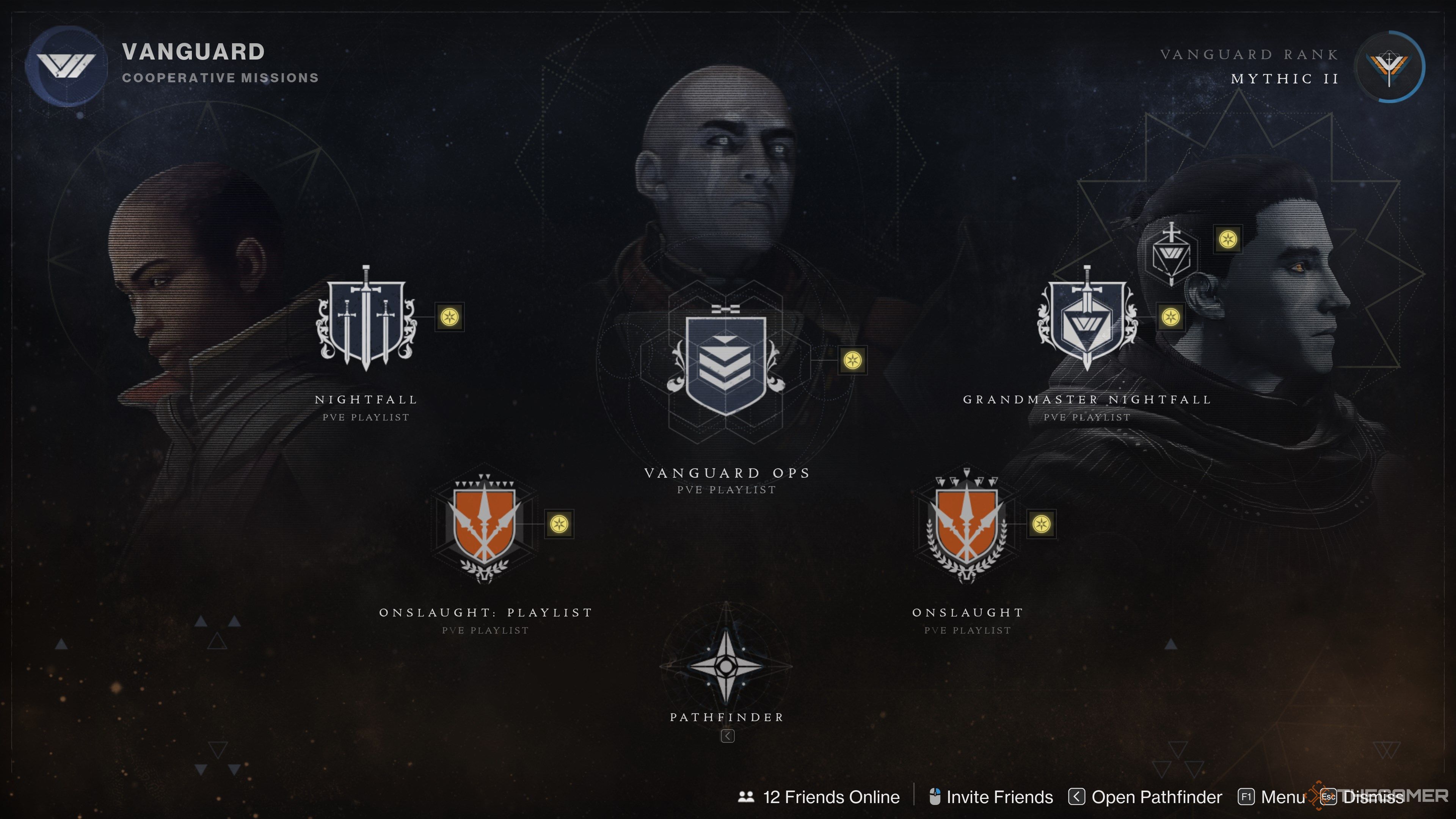 Опции плейлиста Авангарда Destiny 2