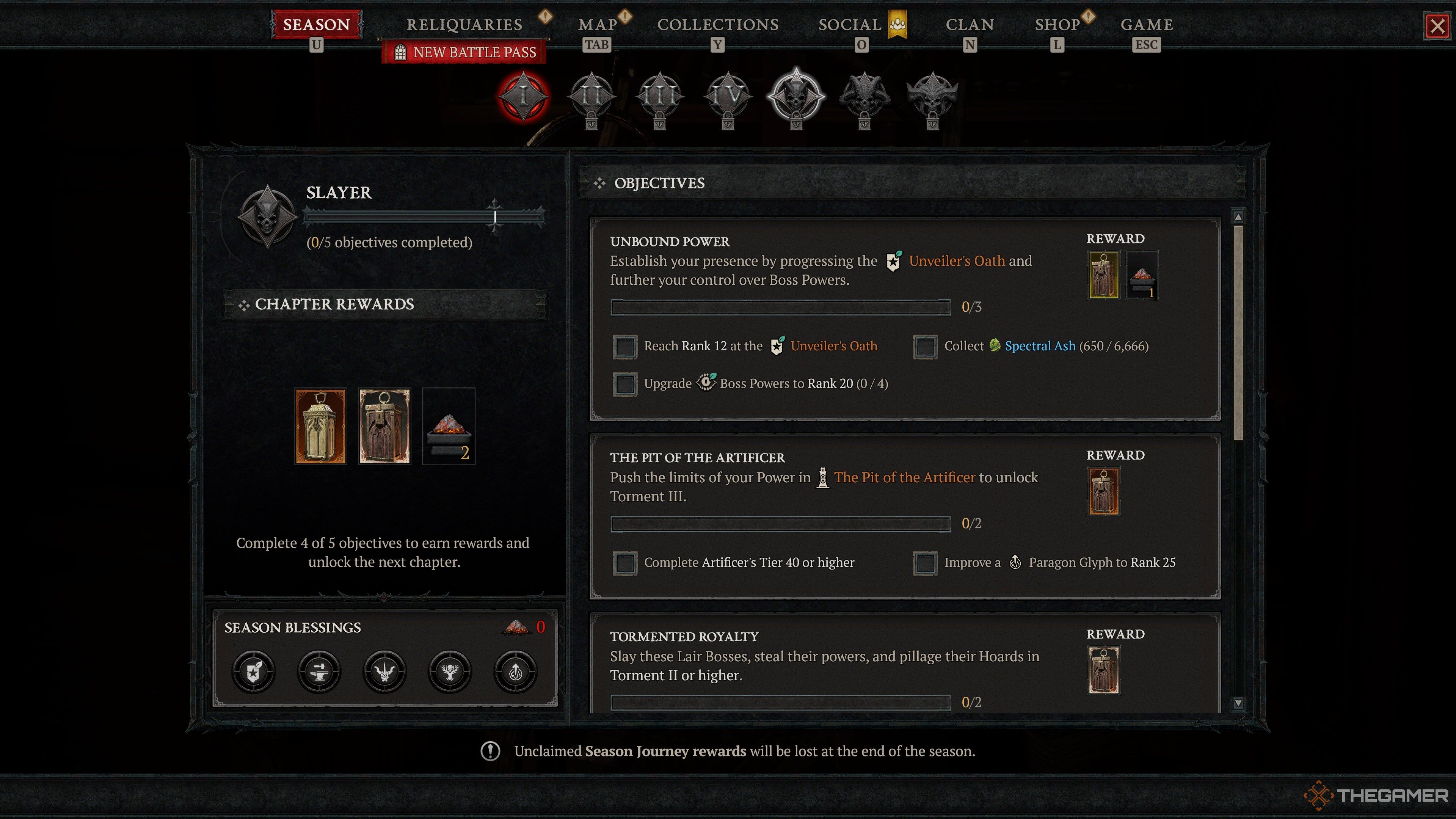 Diablo 4 Season 8 Chapter 5 Challenges