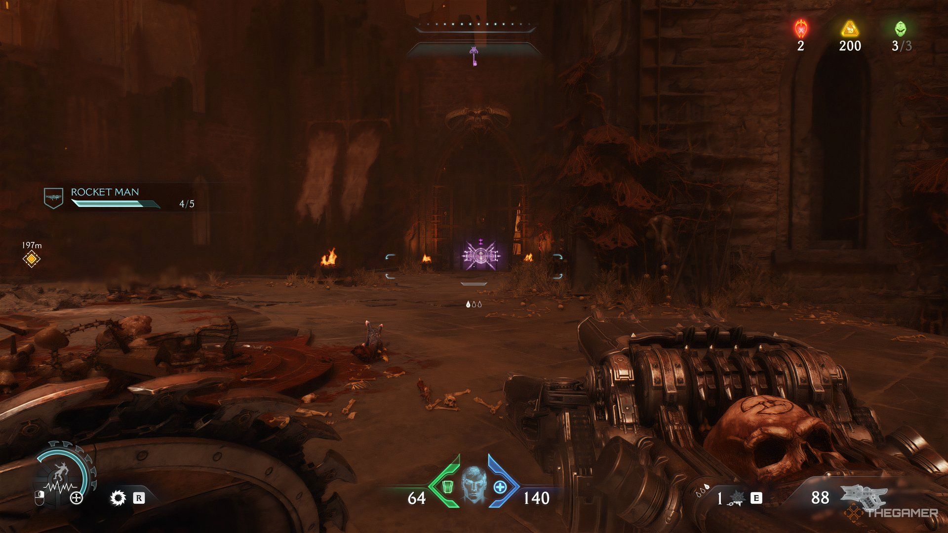 Doom Slayer approaching another Secret Door in DOOM: The Dark Ages.