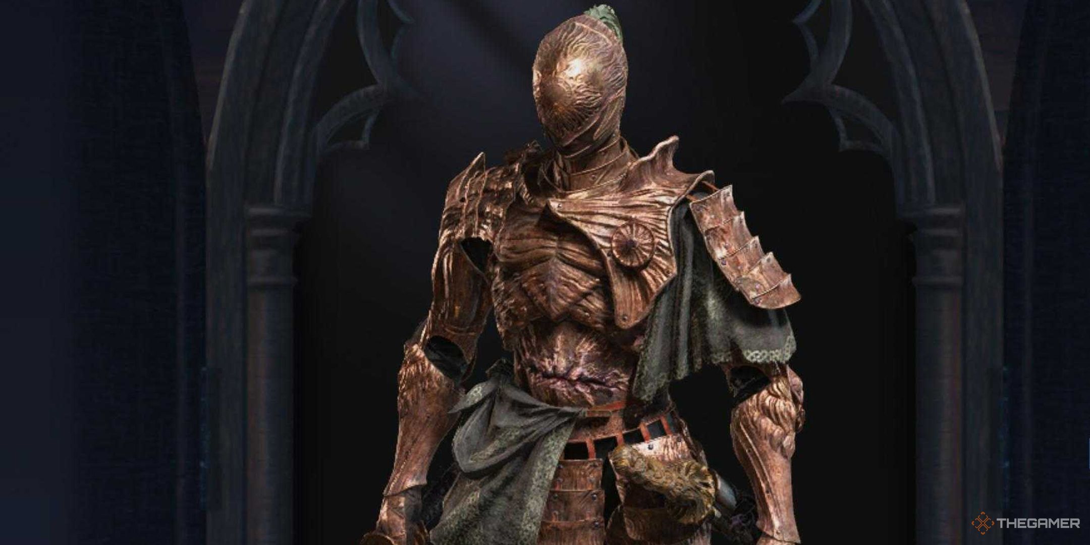 Elden Ring Nightreign screenshot of the Executor standing in front of a mirror with a gash in their armour.