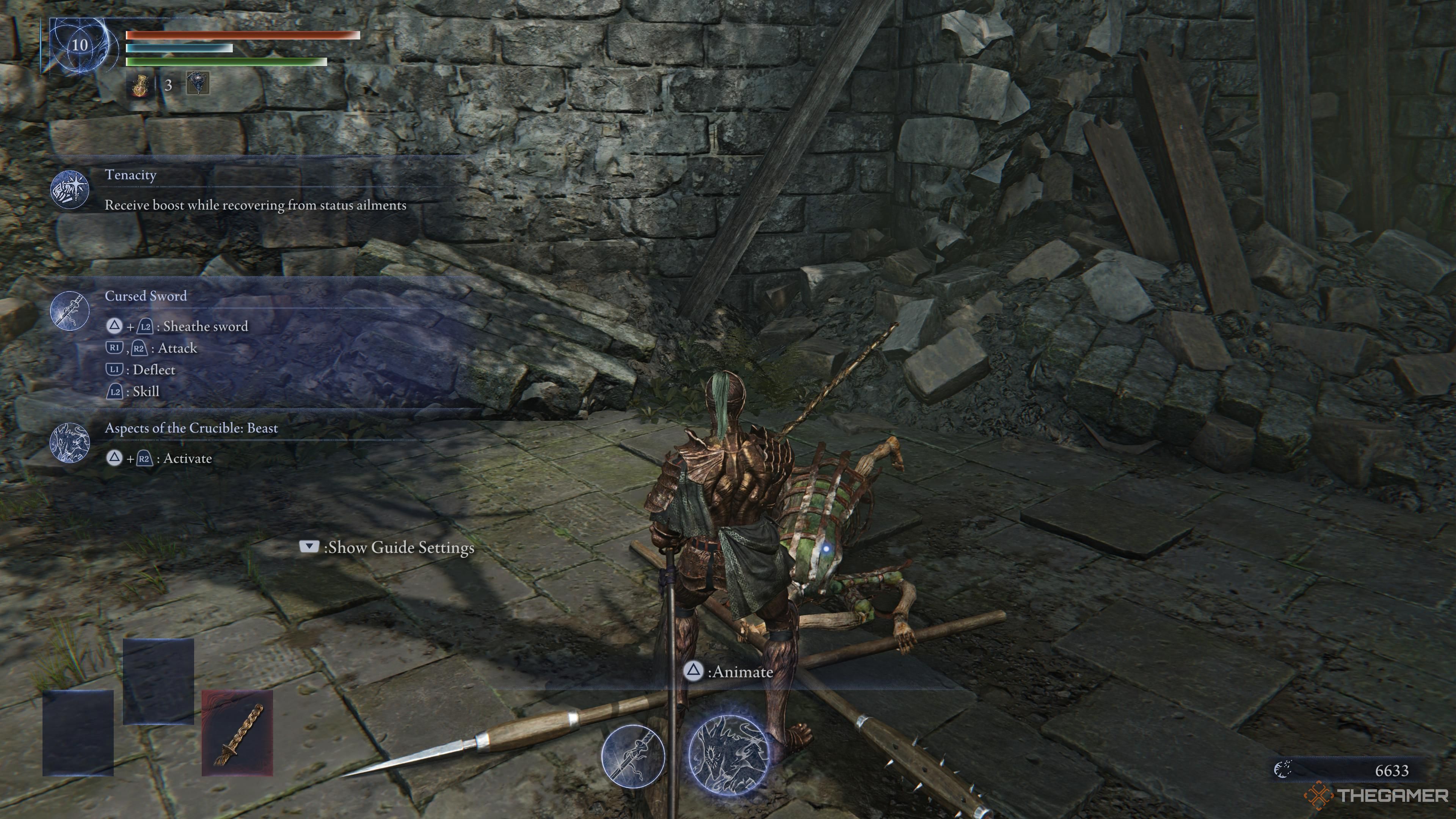Executor with the cursed sword drawn over the marionette in elden ring nightreign.