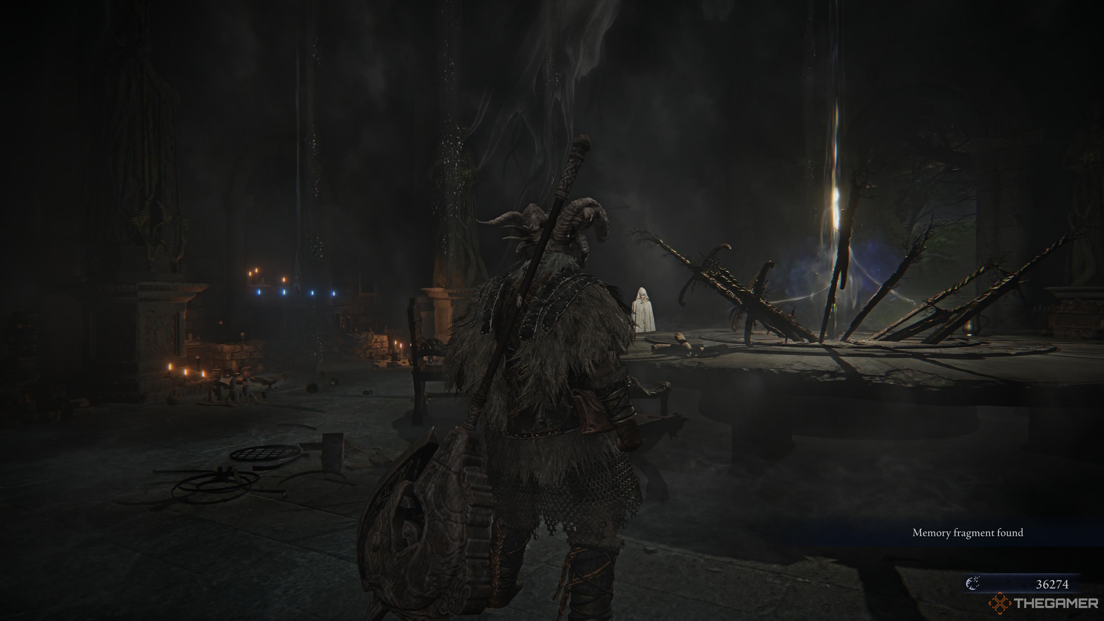 Unlocking a memory fragment with Raider in elden ring nightreign.