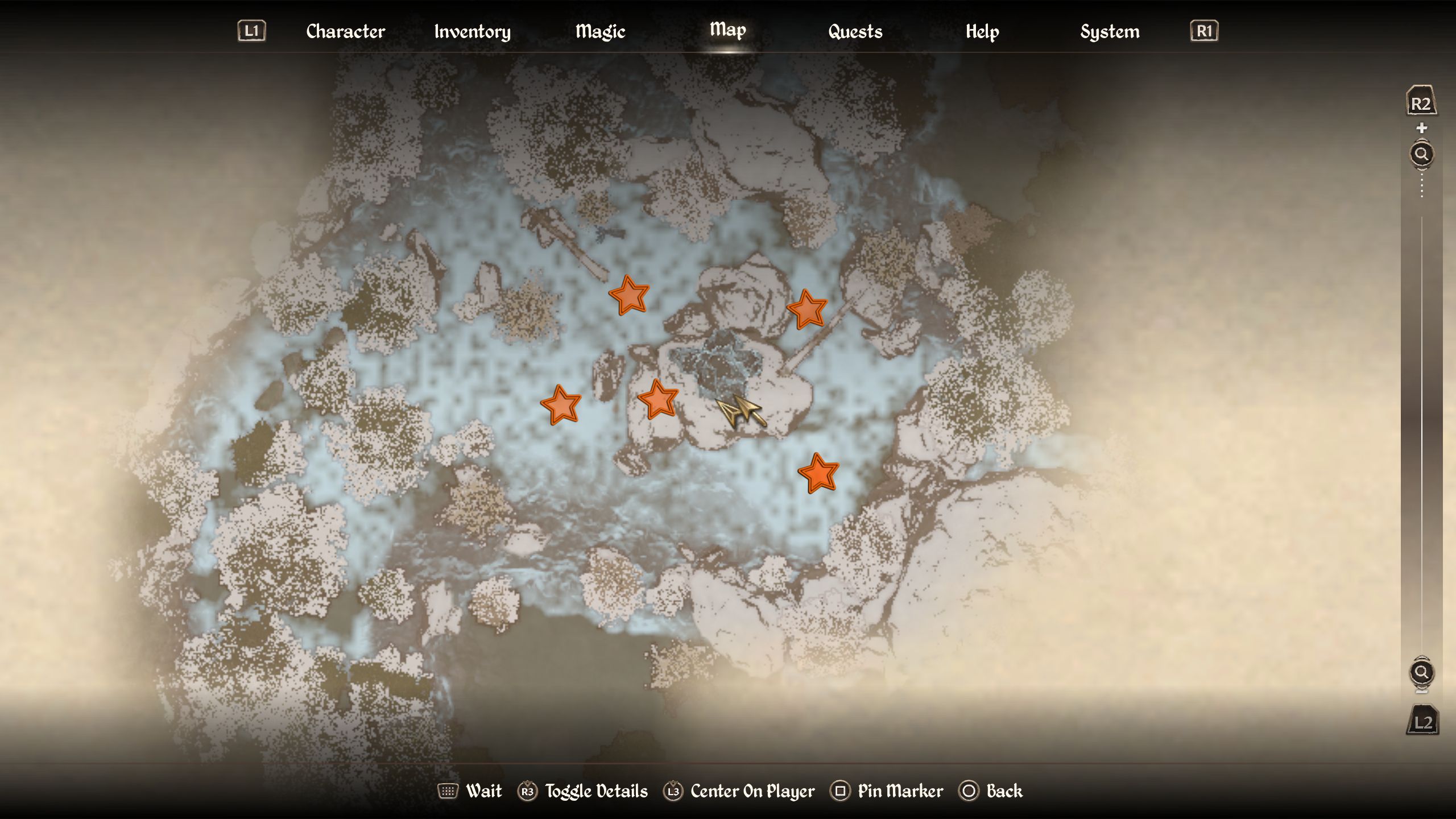 Fire stars showing the location of the five Garridan's Tears _ Oblivion Remastered