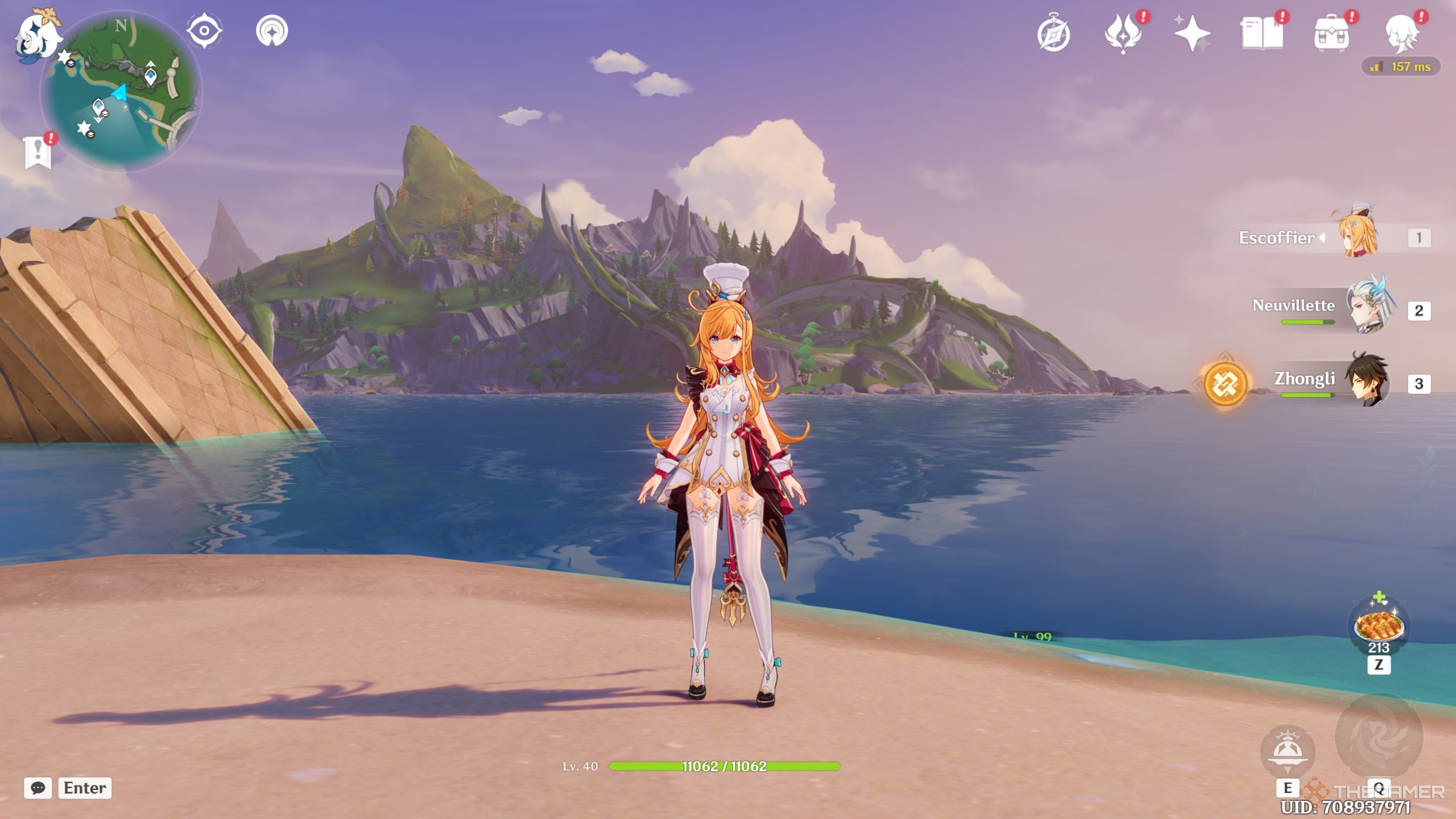 Genshin Impact escoffier standing in fontaine.