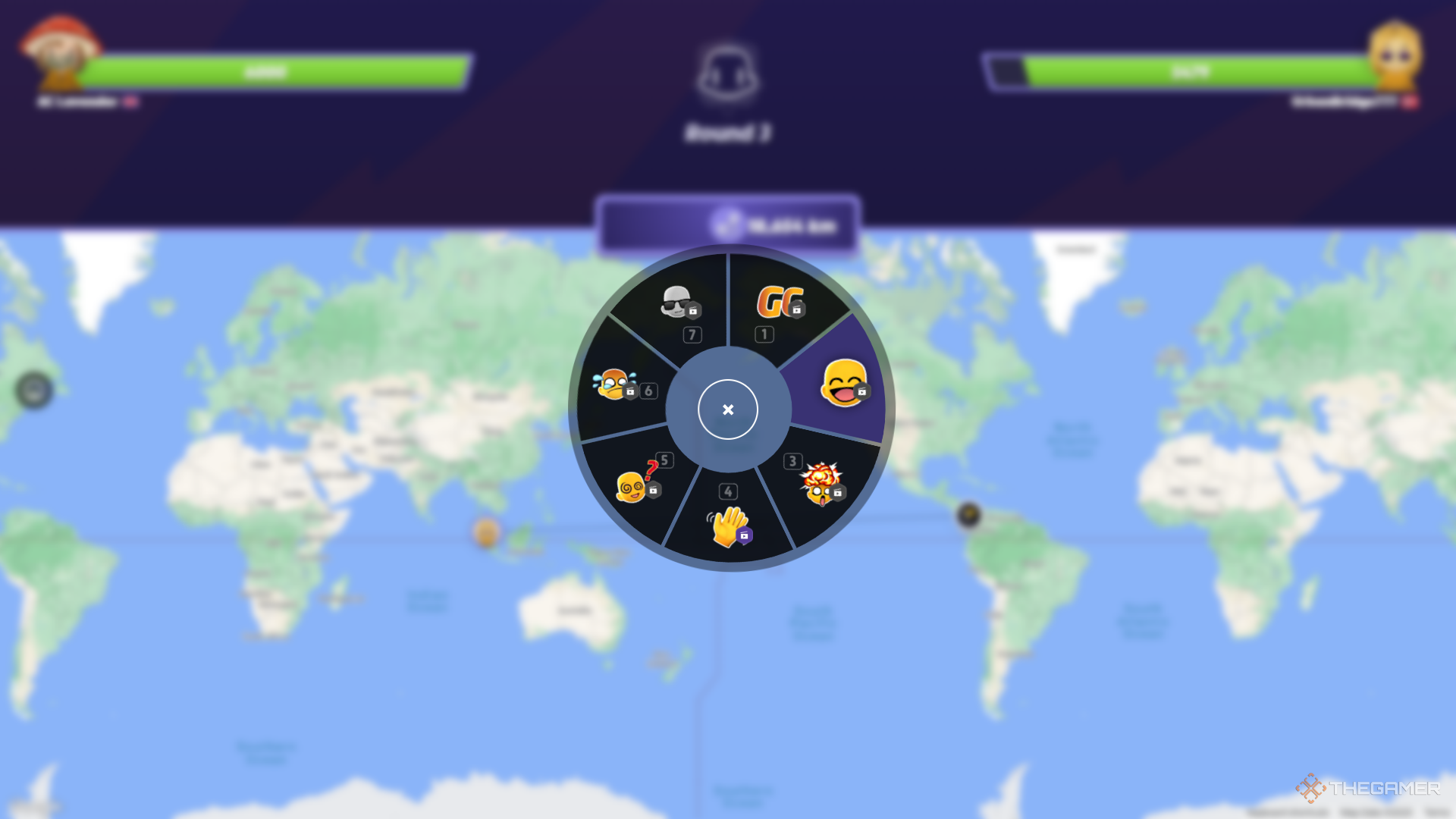 Меню эмодзи в GeoGuessr для Steam.