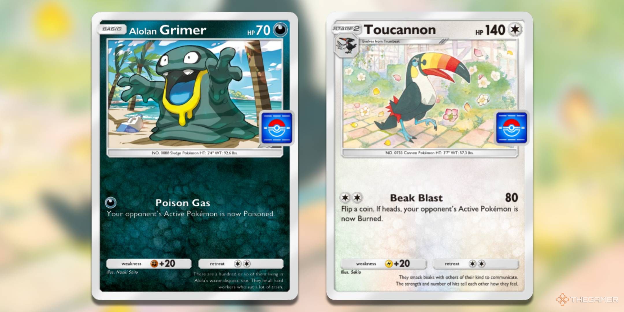 The Alolan Grimer and Toucannon Promos, form Pokemon TCG Pocket.