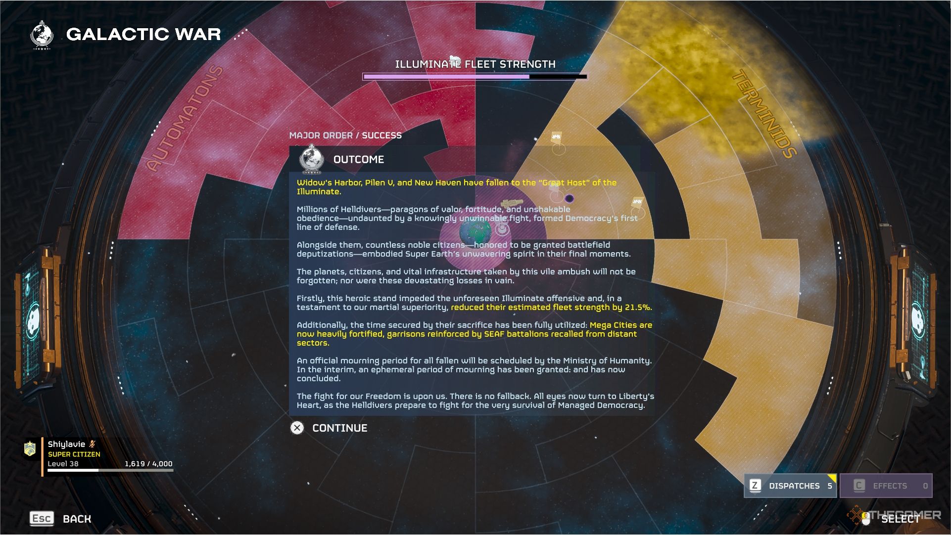 The Super Earth Major Order on the war table.