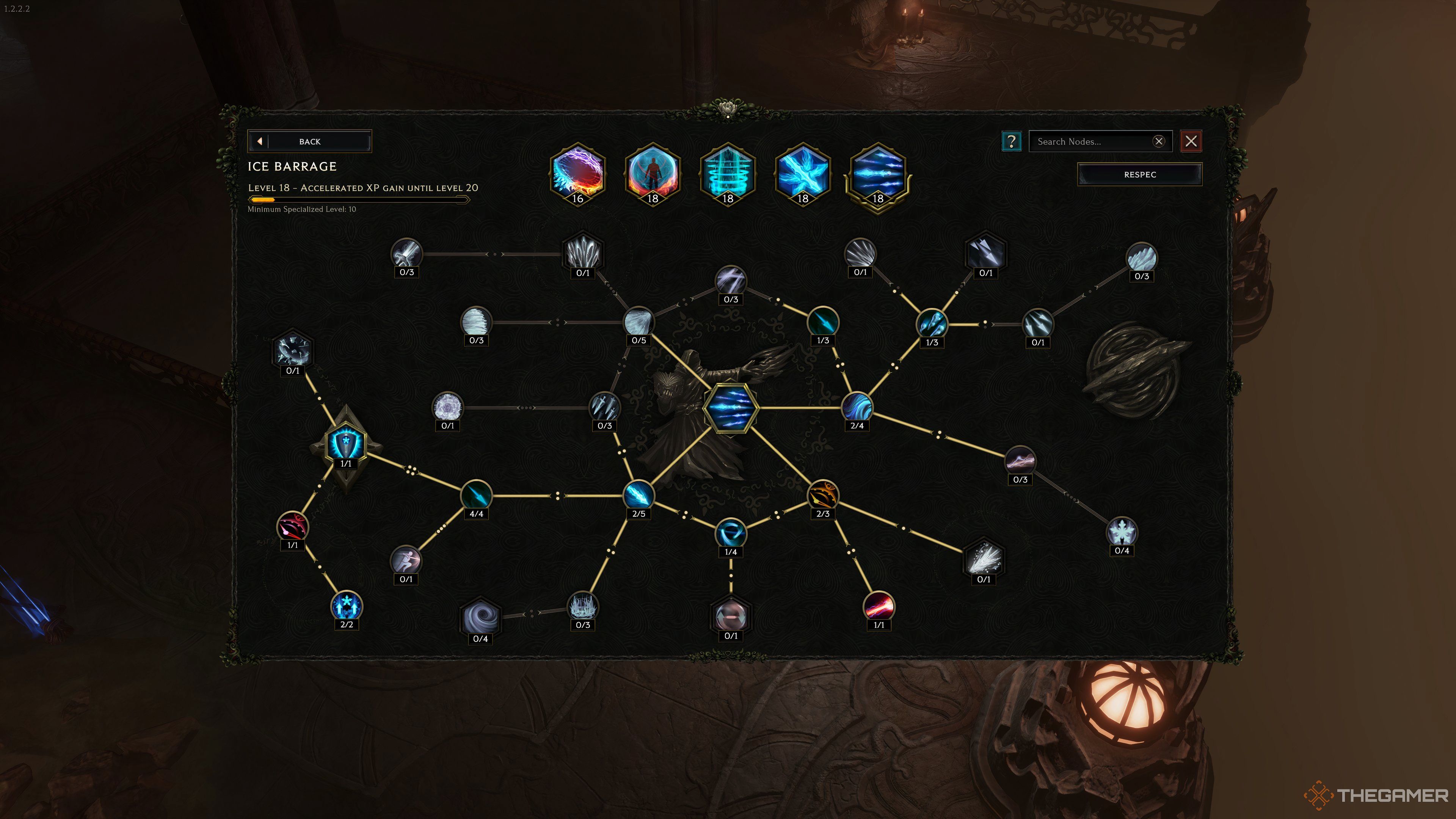 Ice Barrage Skill Tree in Last Epoch.