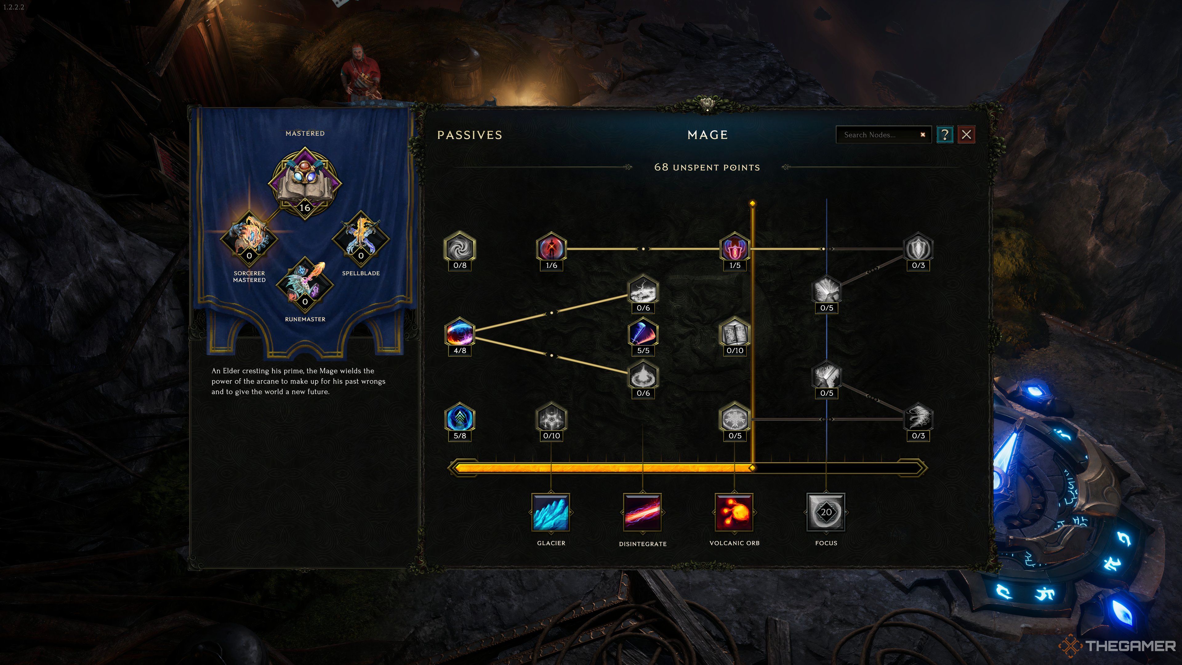 Mage Early Game Skill Tree in Last Epoch.