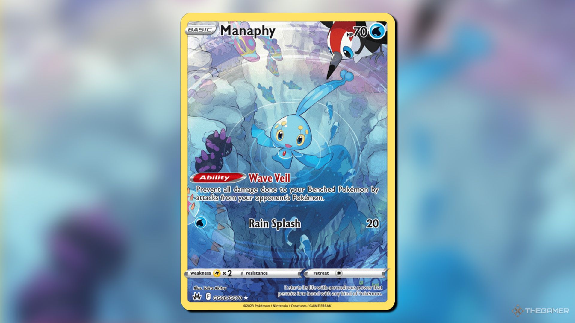 Manaphy from the Crown Zenith set in Pokemon TCG.