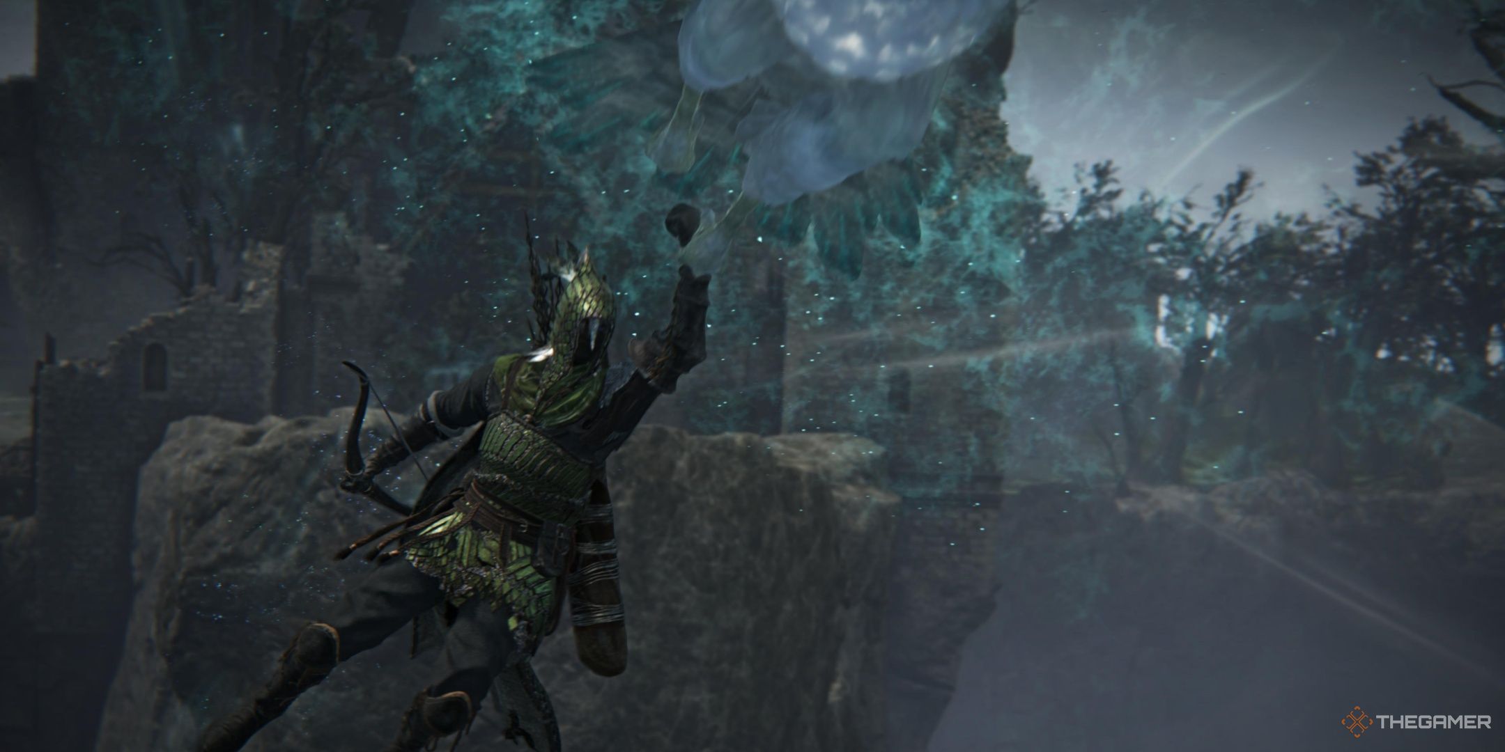 Ironeye holding a Spectral Hawk in Elden Ring Nightreign.