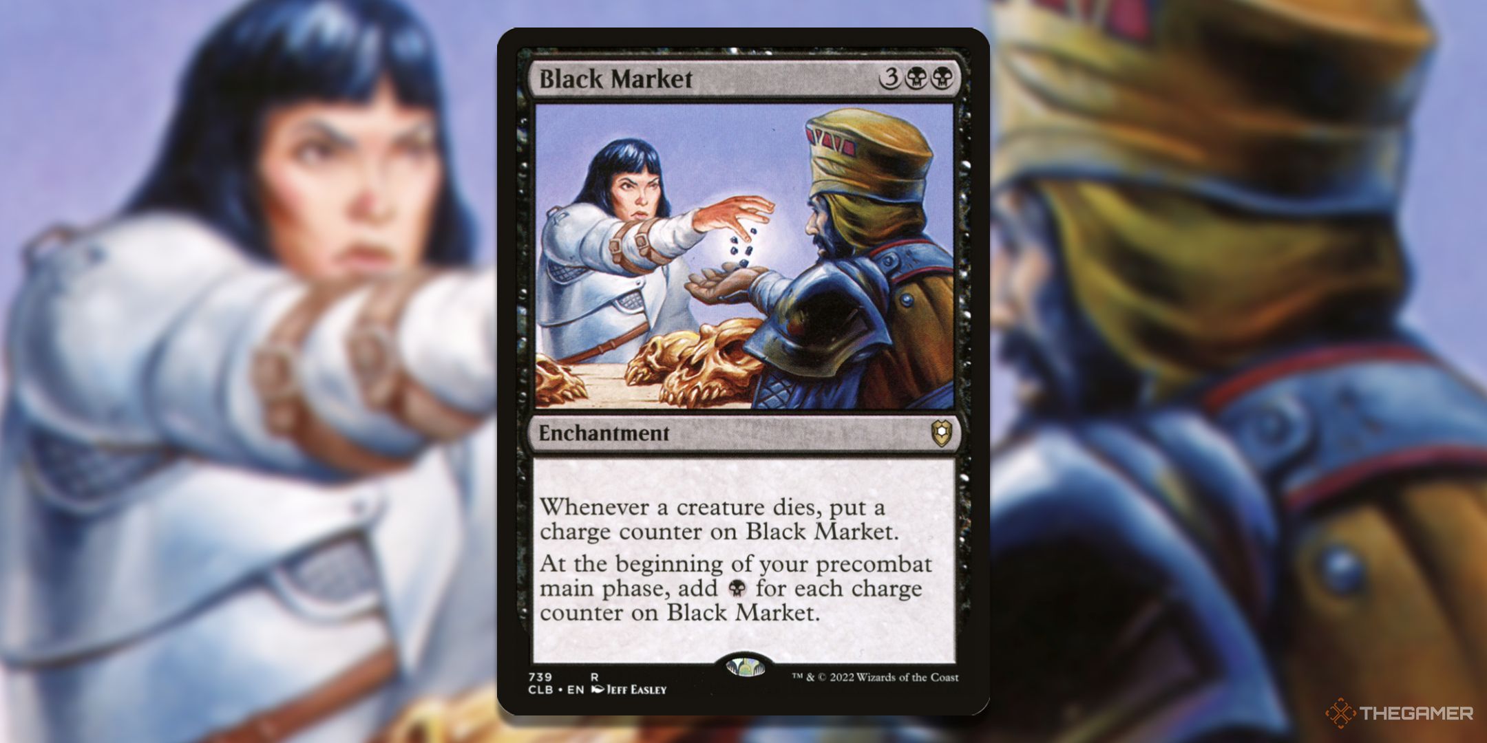 Black Market card with the card art in the background.