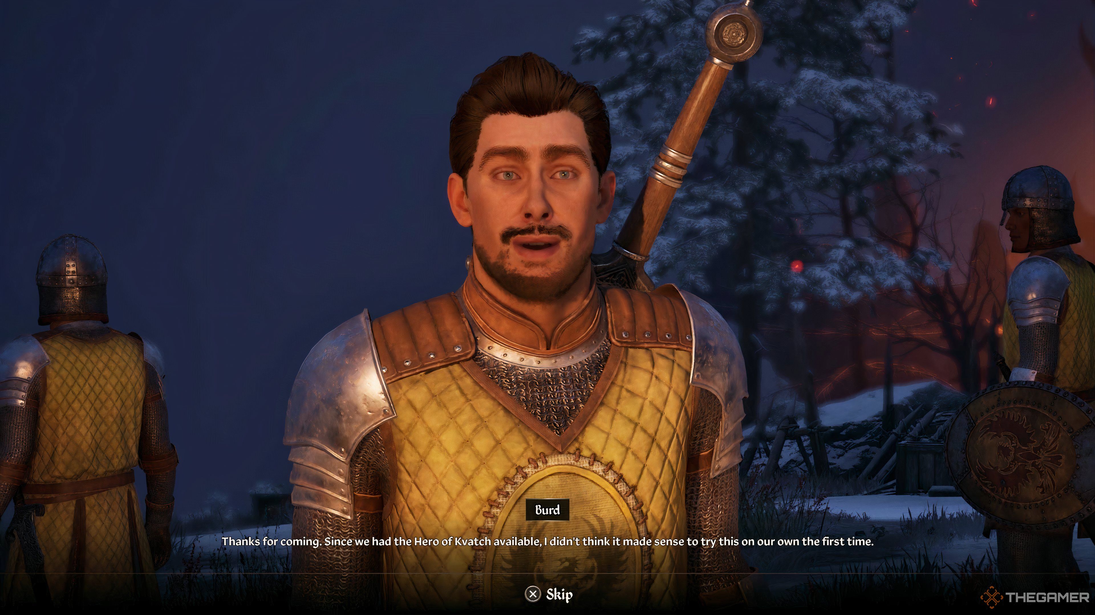 Бурд у врат Обливиона в Бруме во время основного сюжетного квеста в Oblivion Remastered.