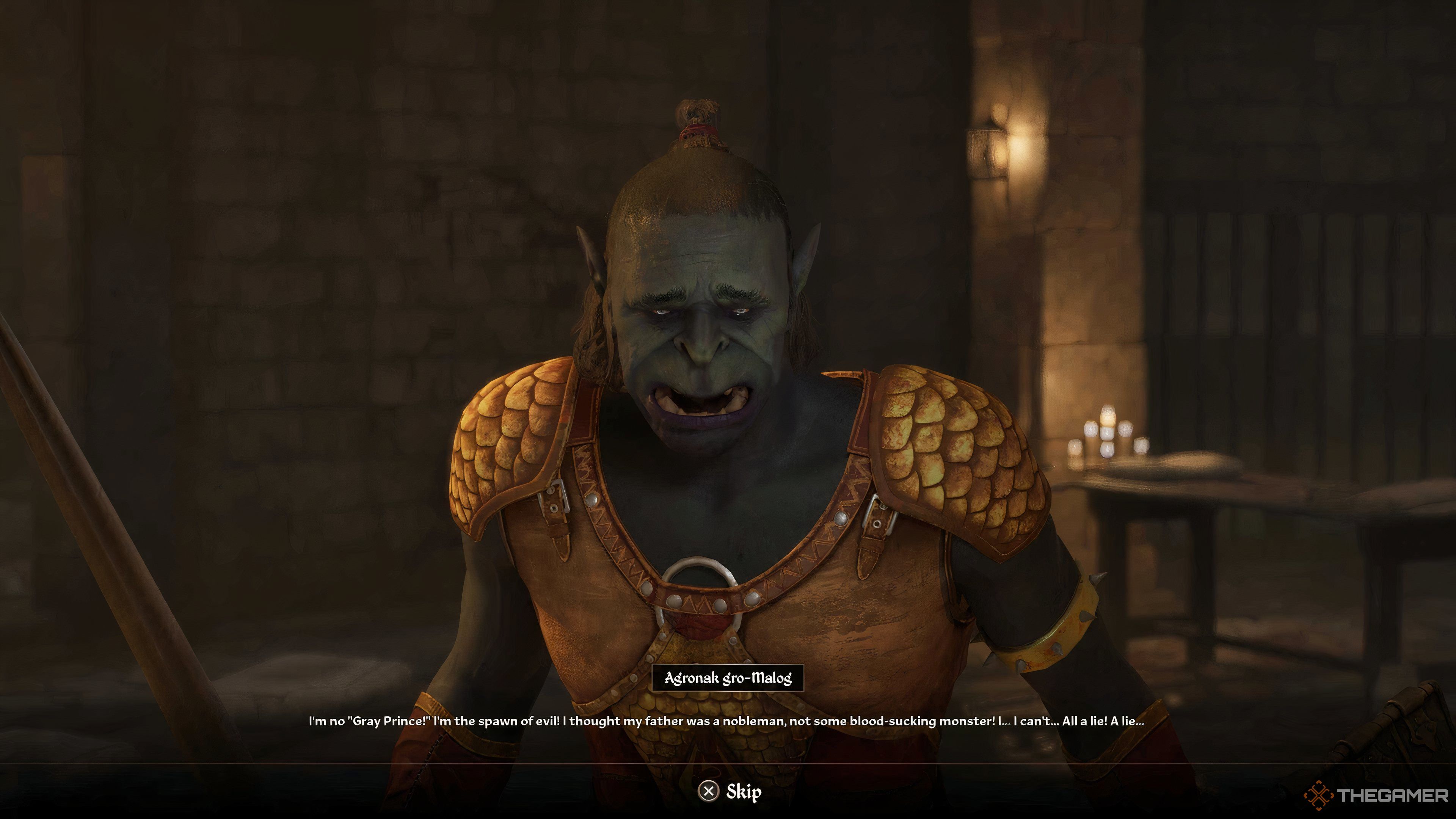Серый Принц грустно разговаривает с игроком в Oblivion Remastered.