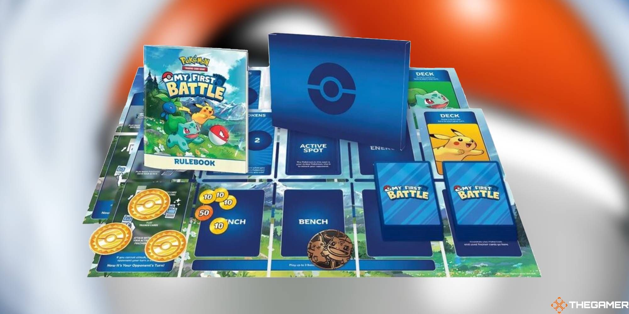 Contents of the Bulbasaur & Pikachu My First Battle kit.