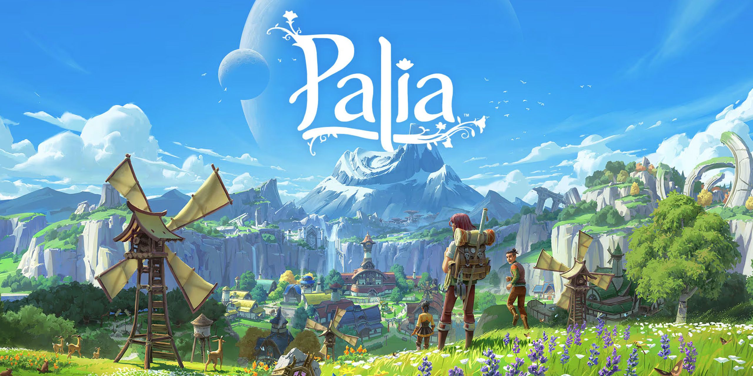 Четыре искателя приключений приближаются к деревне в Palia.