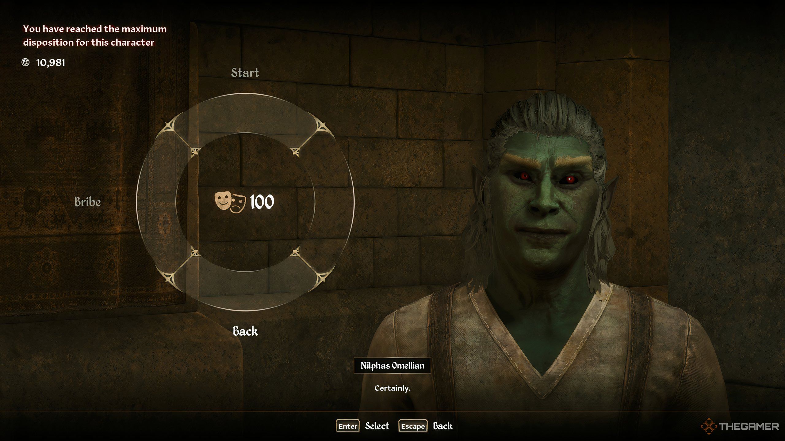 Persuading a Dunmer merchant in Oblivion Remastered.