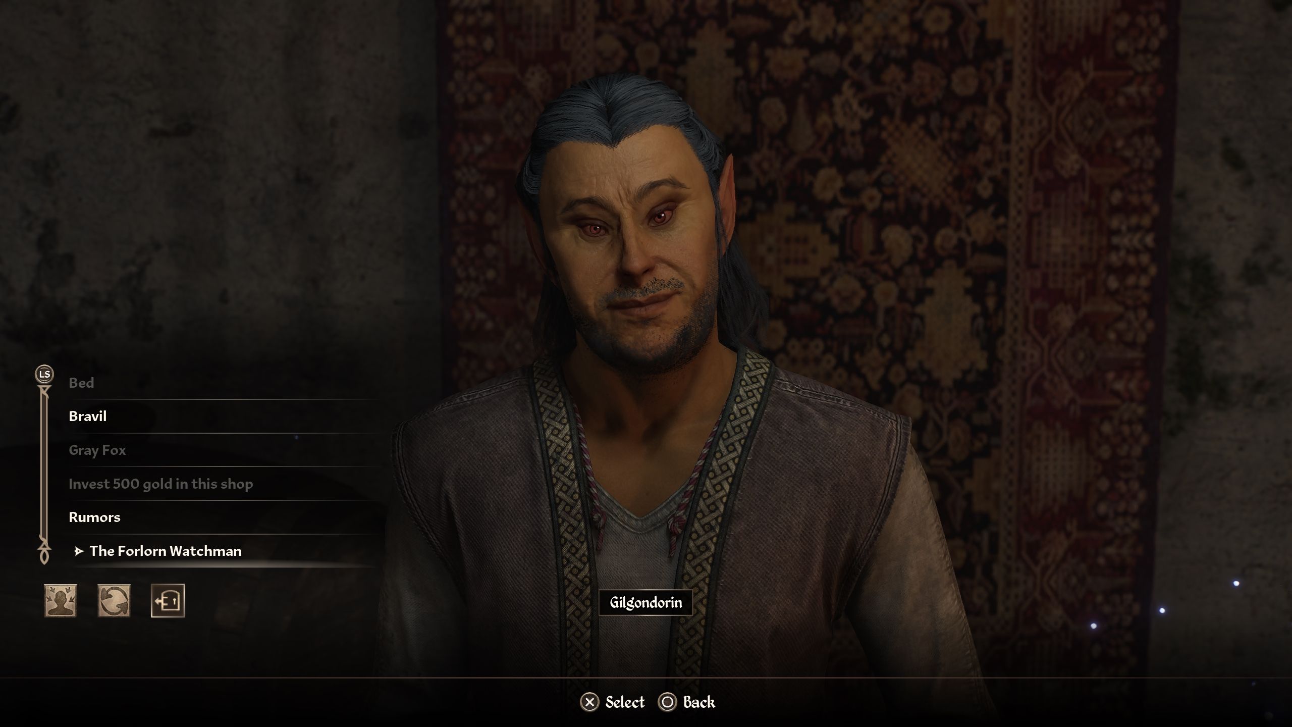 Player speaking to Gilgondorin about The Forlorn Watchman - Oblivion Remastered
