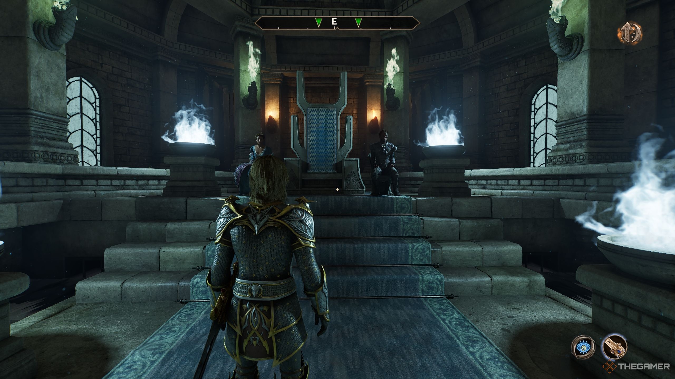 Player standing in front of Syl throne - Oblivion Remastered