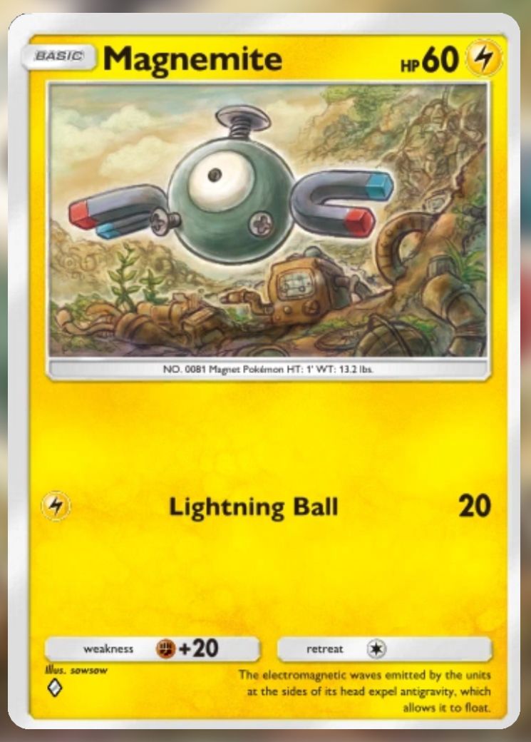 The Magnemite card, from Pokemon TCG Pocket's Genetic Apex (Pikachu) pack.