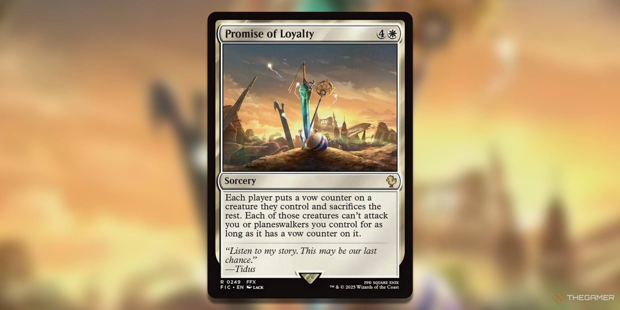 The Promise of Loyalty card, from Magic: The Gathering's Final Fantasy Commander set.
