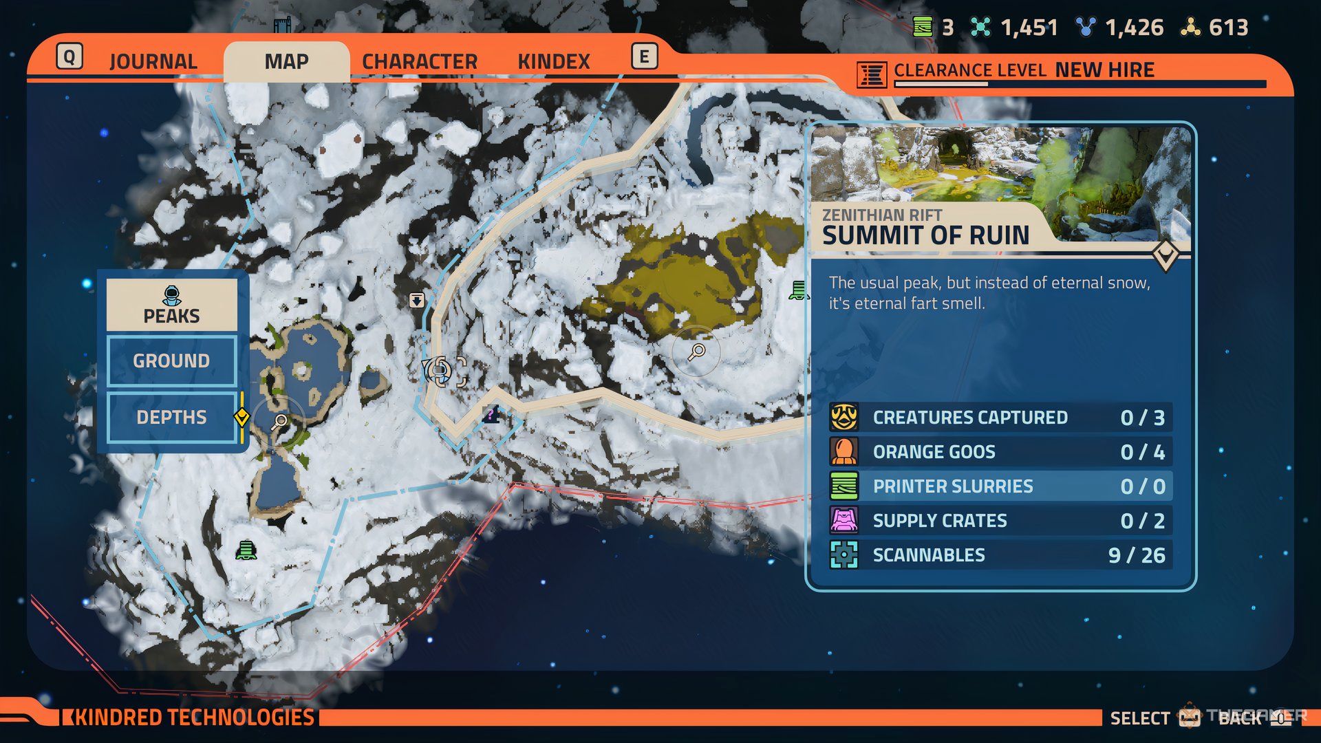 The location the a crate highlighted on the map of Revenge of the Savage Planet.
