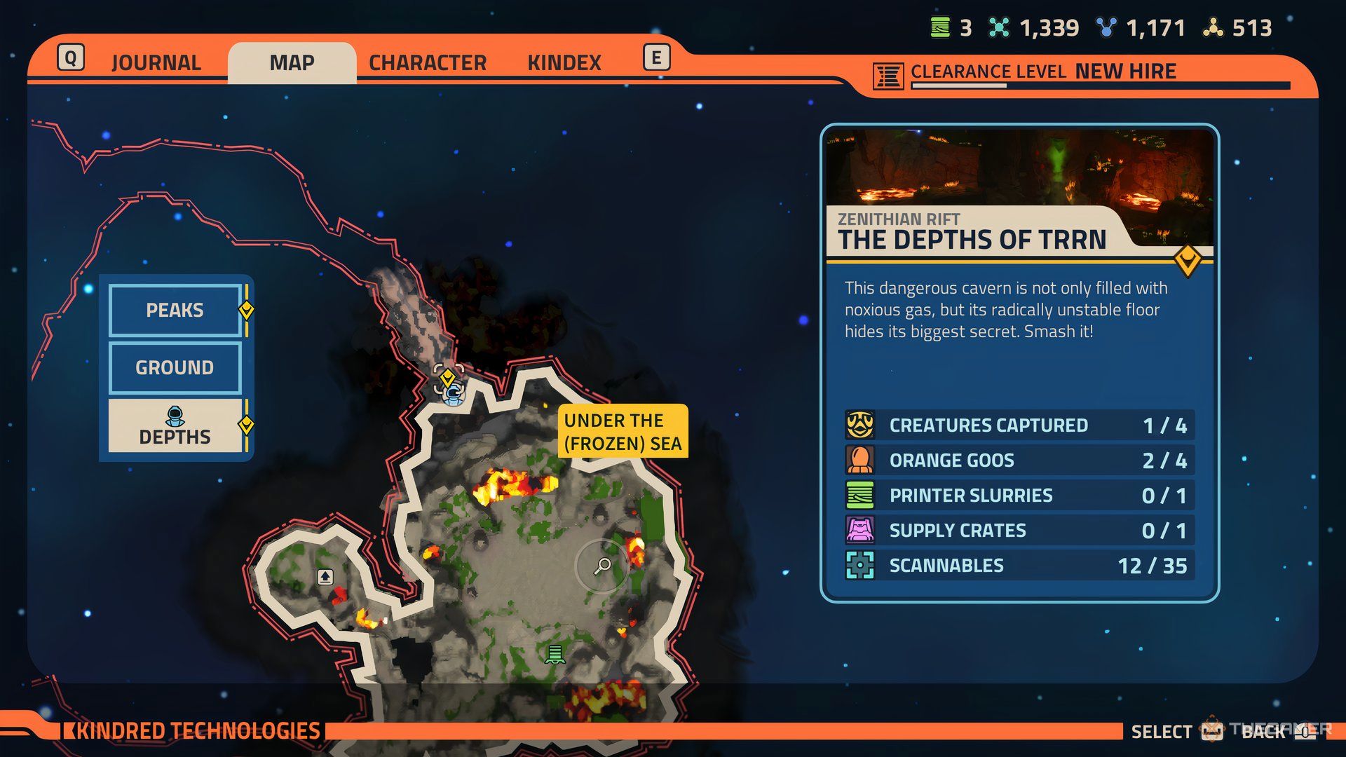 The location of the crate highlighted on the map for Revenge of the Savage Planet.