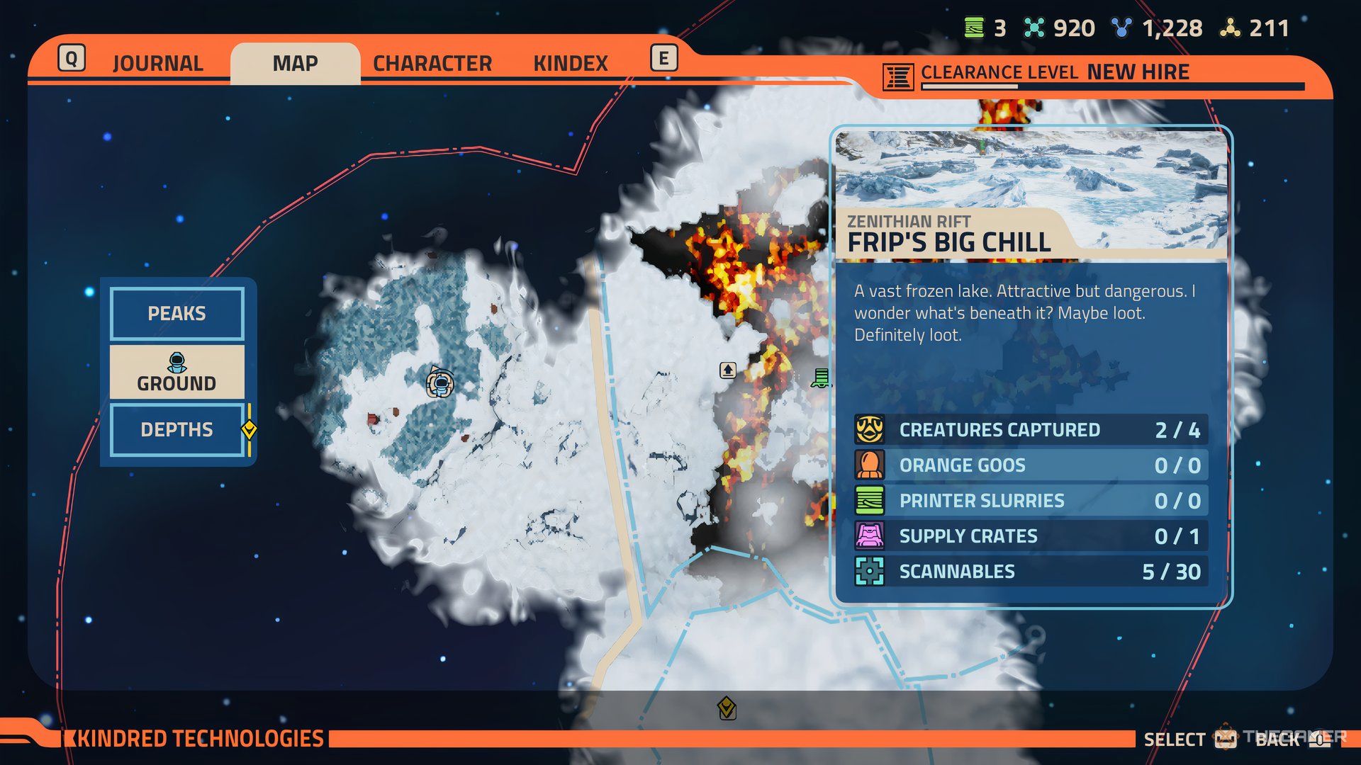 Player at the crate's location which is selected on the map of Revenge of the Savage Planet.