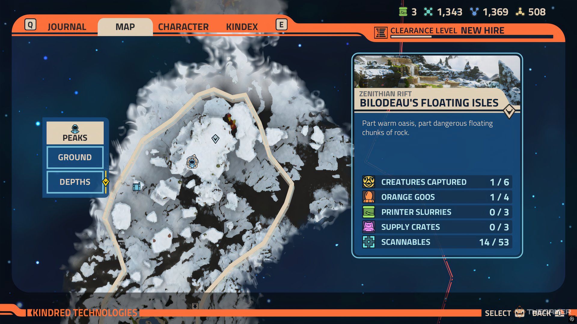 Player's postion at the crate on the map of Revenge of the Savage Planet.