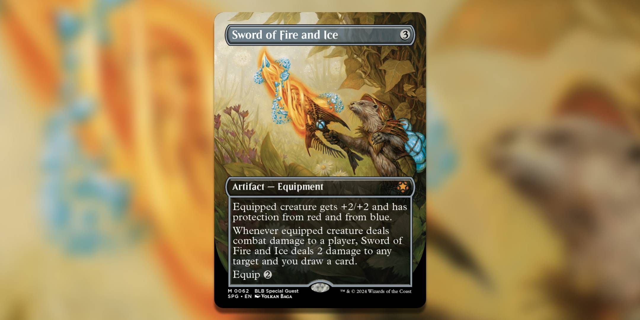 The Sword of Fire and Ice Bloomburrow Special Guests card, from MTG.