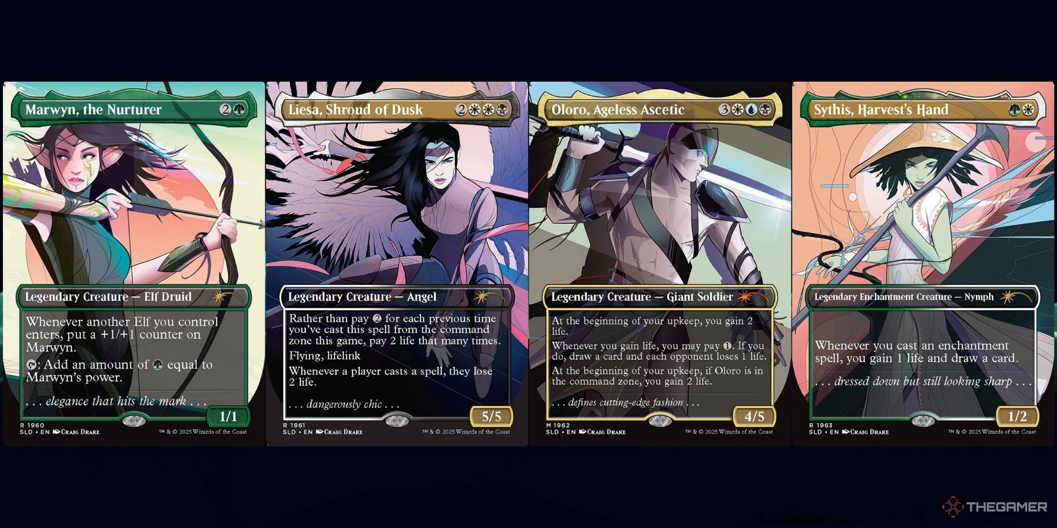 Все четыре карты из Secret Lair Slay The Day по Magic: The Gathering.