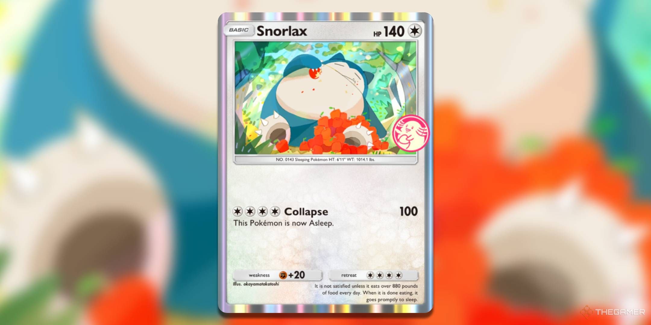 The Snorlax promo card, from Pokemon TCG Pocket.