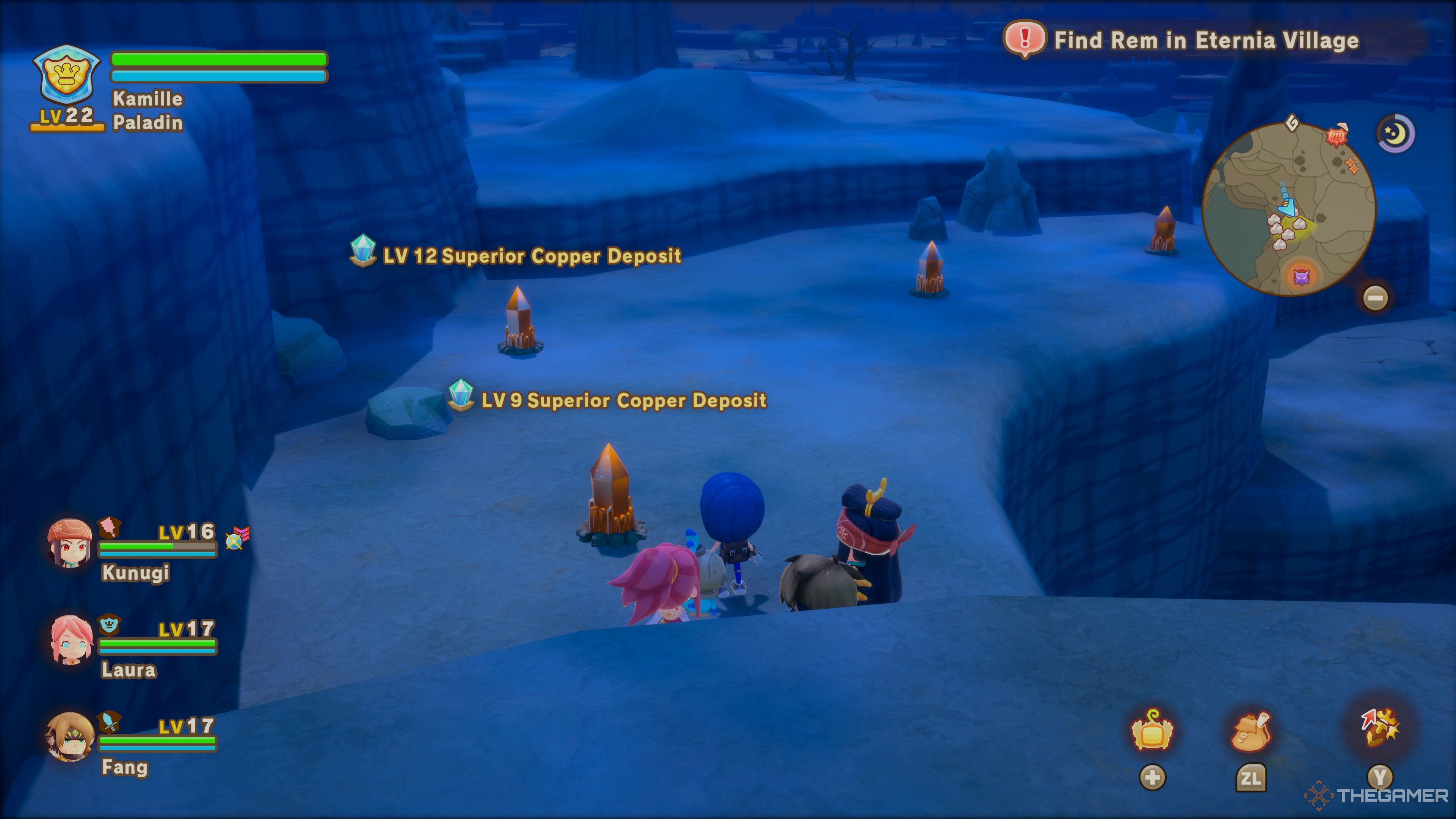 Superior Copper Deposits at night in Fantasy Life i.