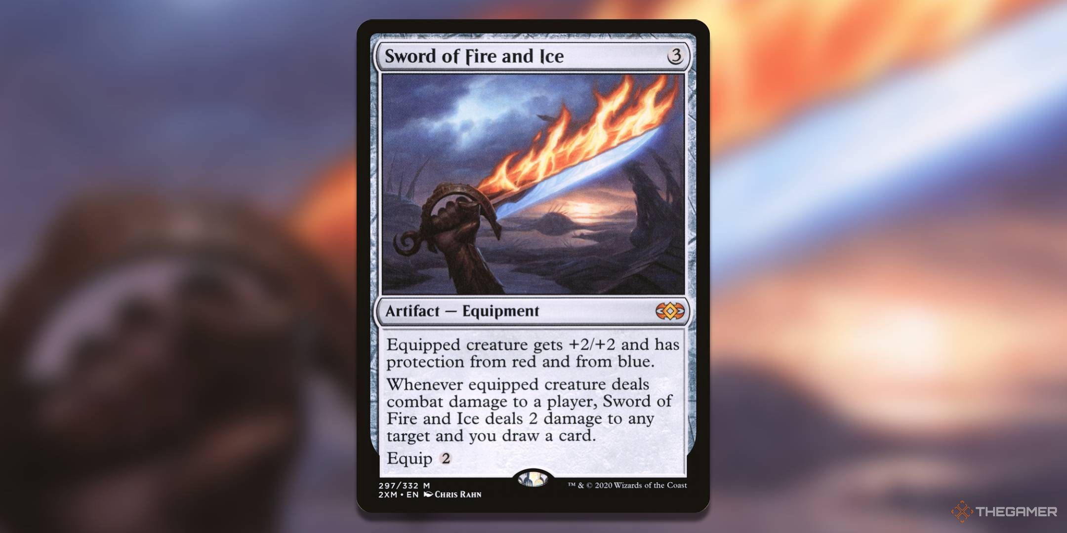 The Magic: The Gathering card Sword of Fire and Ice by Chris Rahn.