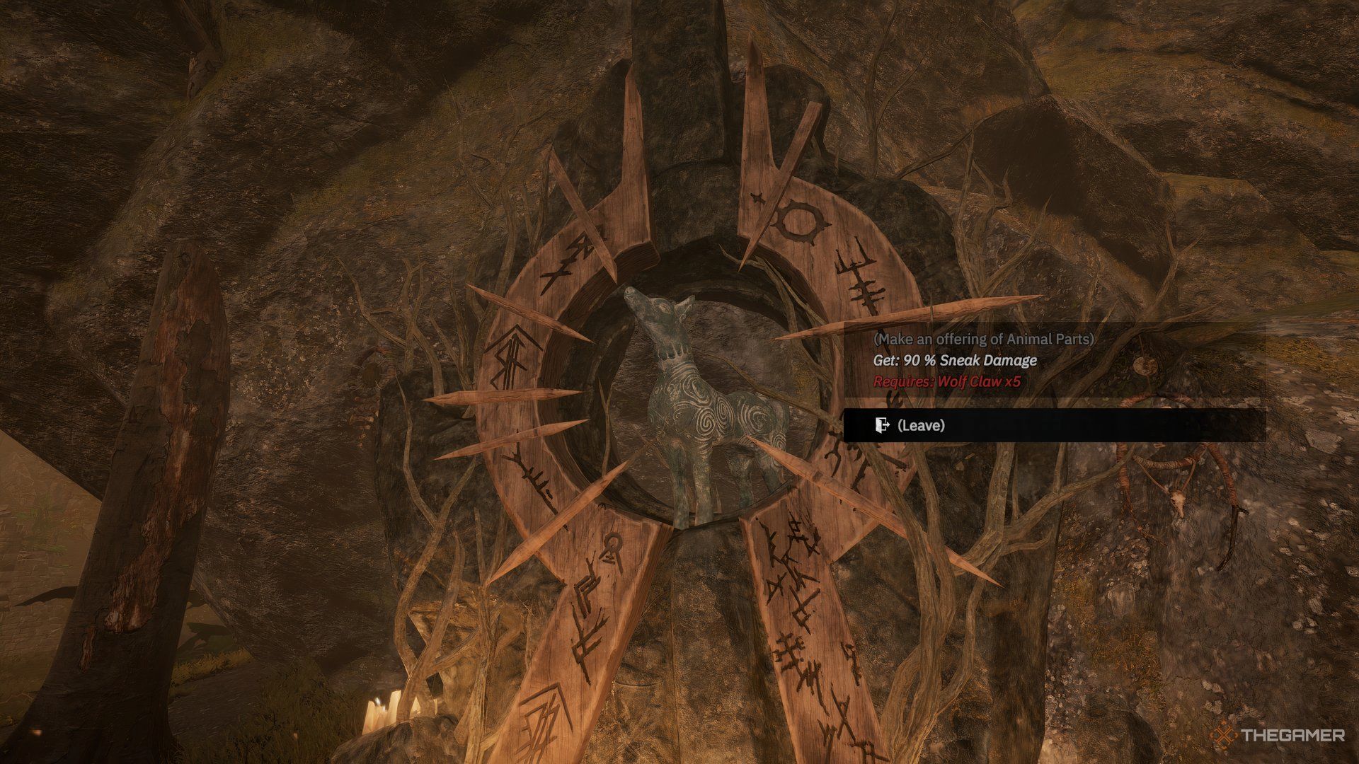 Tainted Grail Fall of Avalon A druid shrine shaped like a wolf.