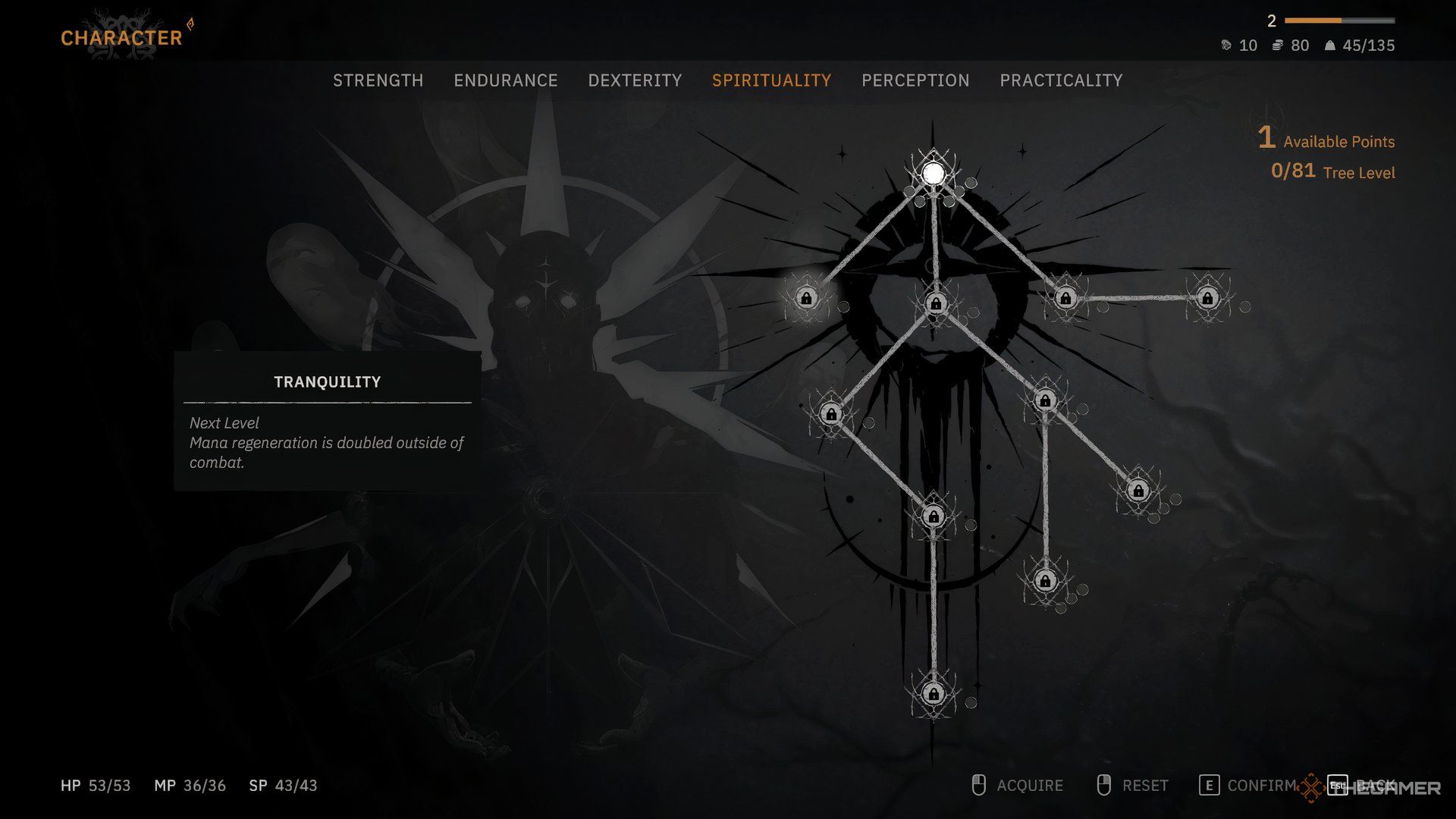 Tainted Grail The Fall Of Avalon Tranquility skill summary.