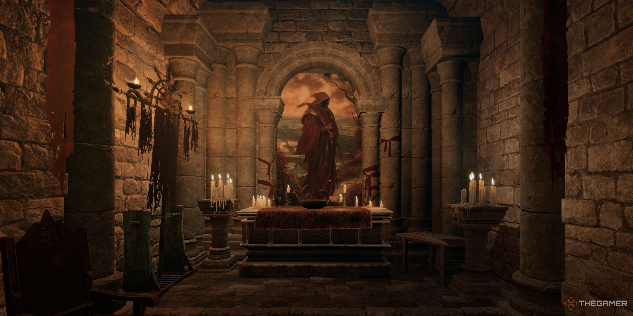The alter where you find the Bloodsucker spell at the beginning of the Asylum section of Tainted Grail The Fall of Avalon.