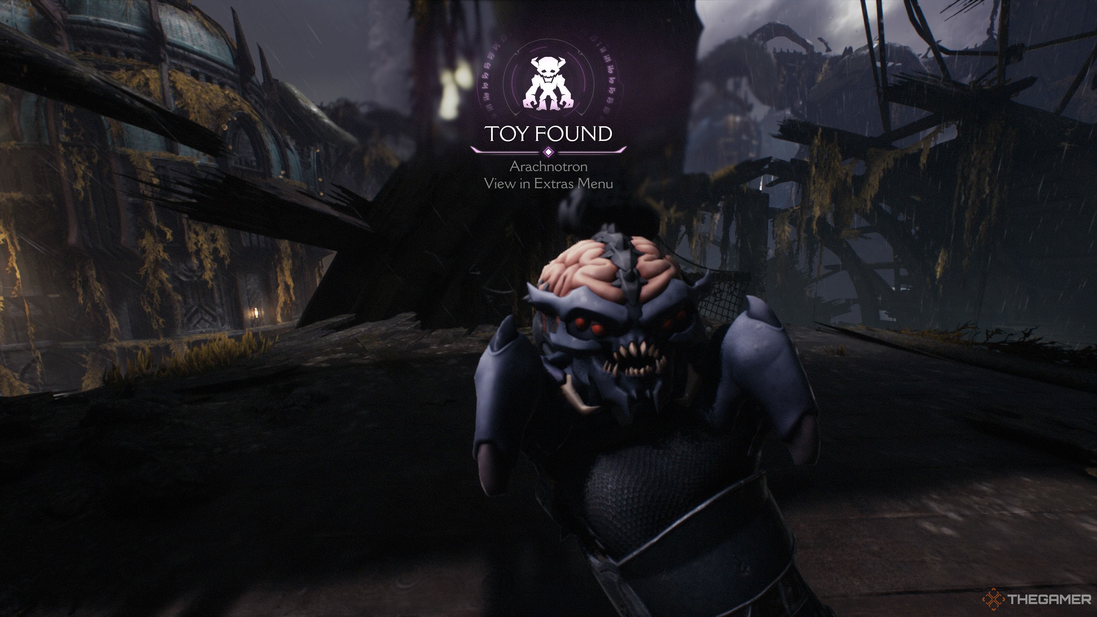 The Arachnotron Toy on the ship in the Signal Emitter section of the Spire Of Nerathul of Doom The Dark Ages.