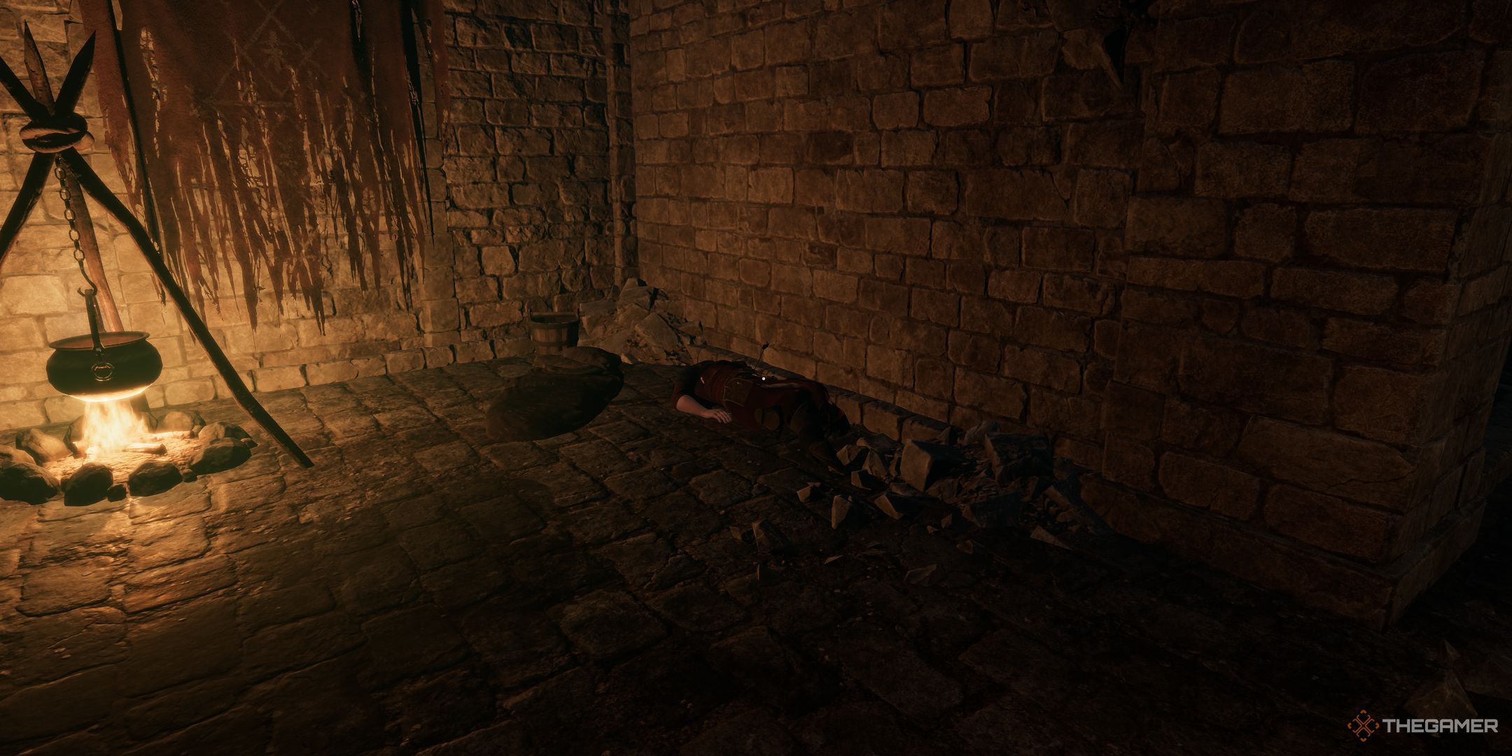 The archer's corpse near the Asylum's exit in Tainted Grail The Fall of Avalon.