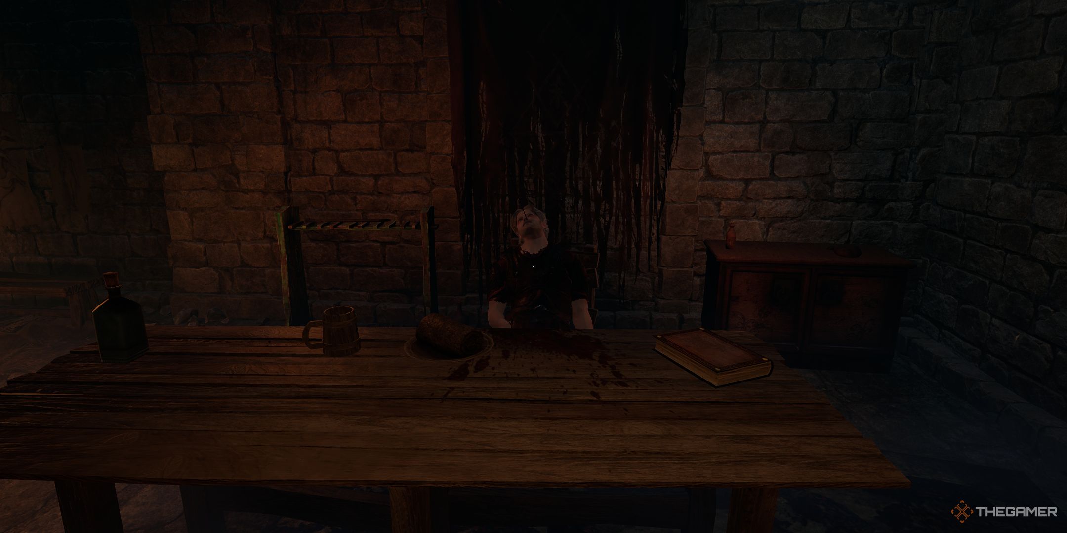 The body with the Gueard's Key in the first part of the Asylum section of Tainted Grail The Fall of Avalon.
