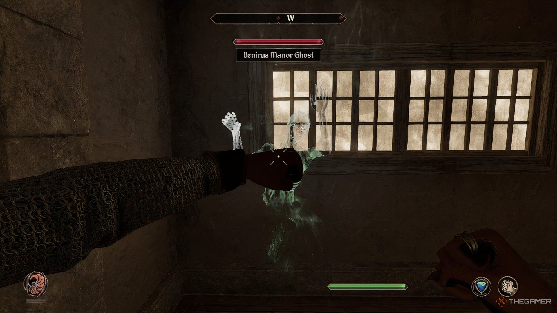 Fighting a Benirus Manor ghost in The Elder Scrolls IV Oblivion Remastered.