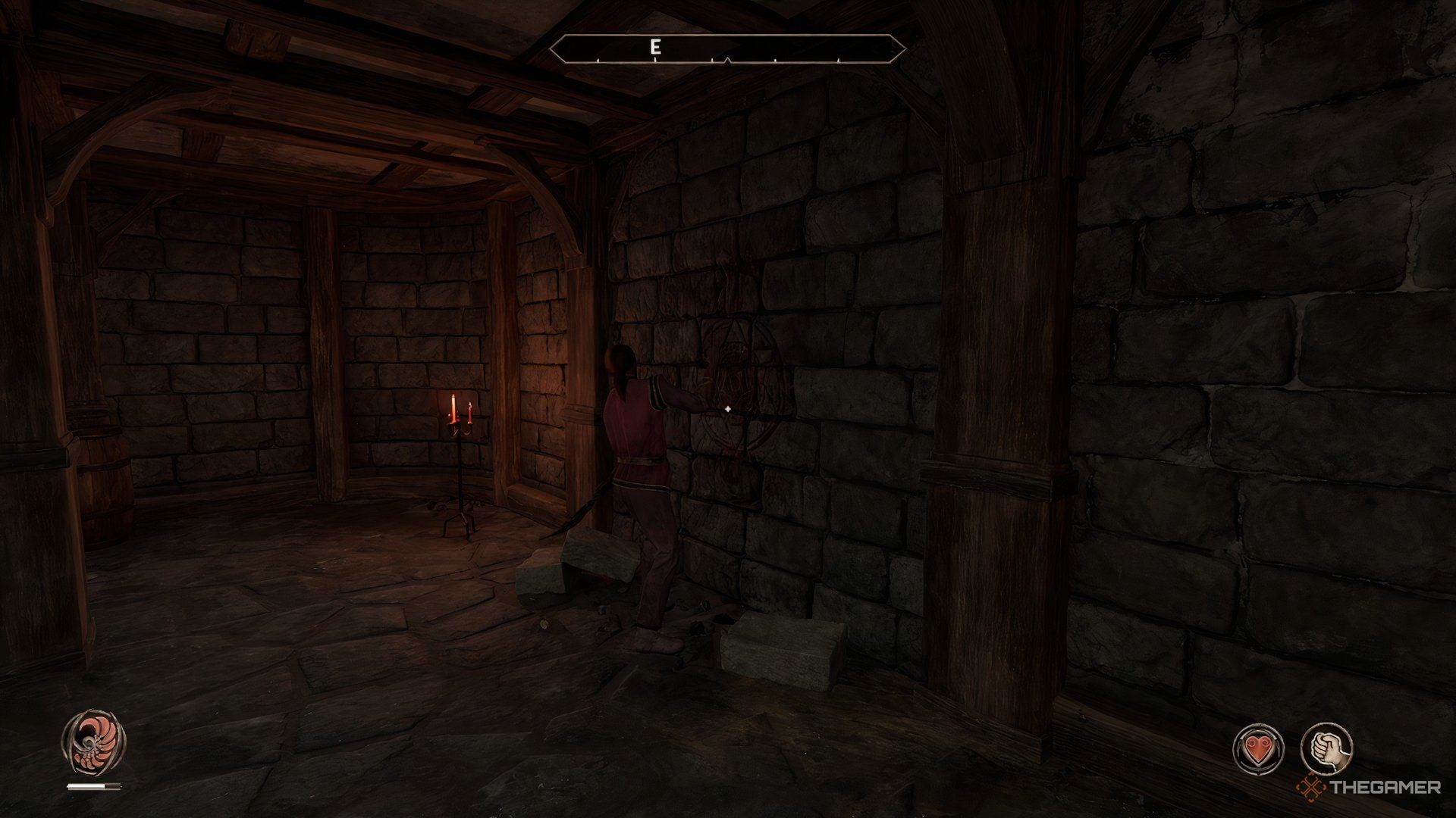 Velwyn Benirus unlocking the door in the basement in The Elder Scrolls IV Oblivion Remastered.