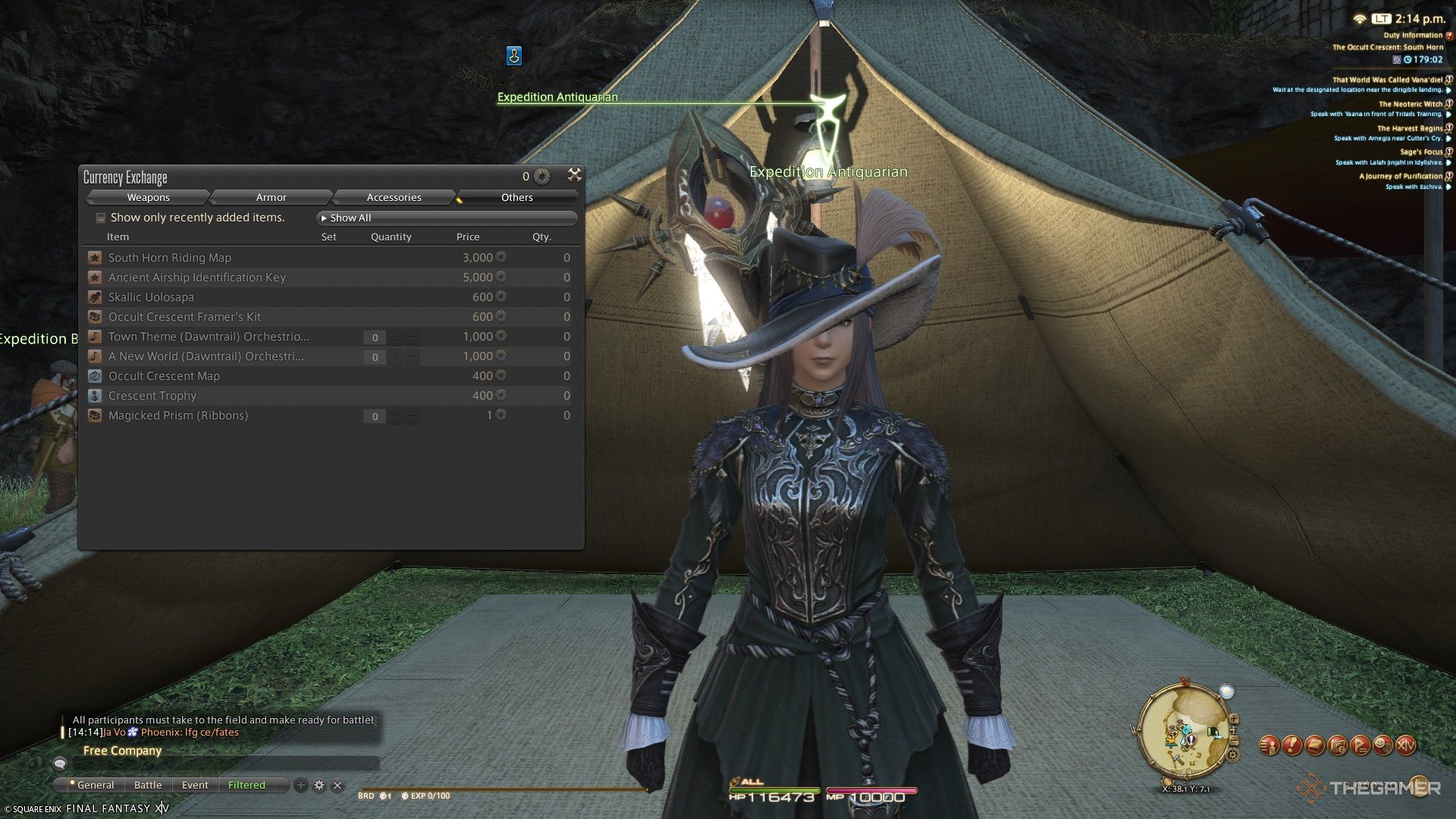 The Expedition Antiquarian's wares in Final Fantasy 14.