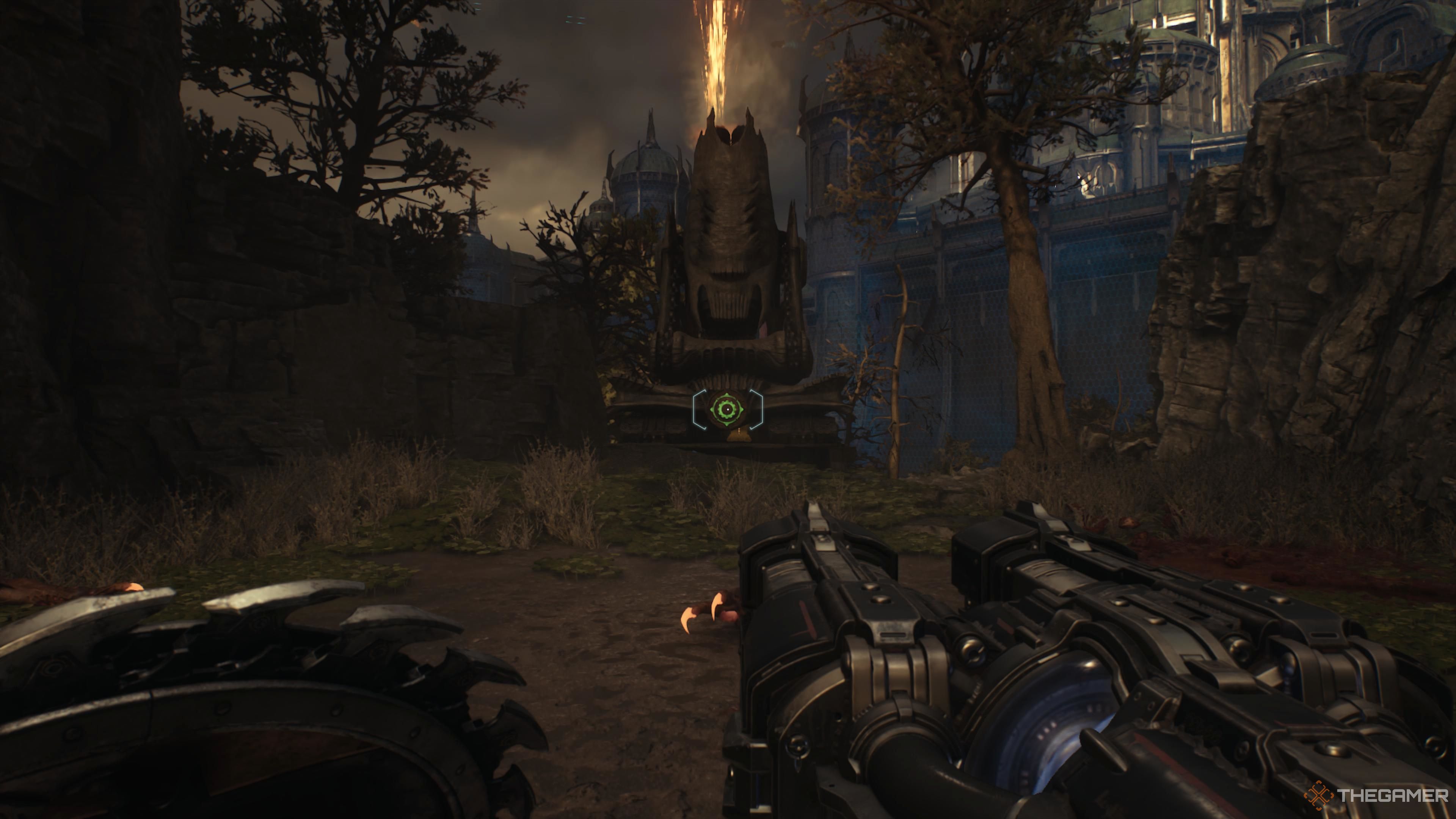 Последняя артиллерийская пушка на этапе The Siege Part 1 в Doom The Dark Ages.