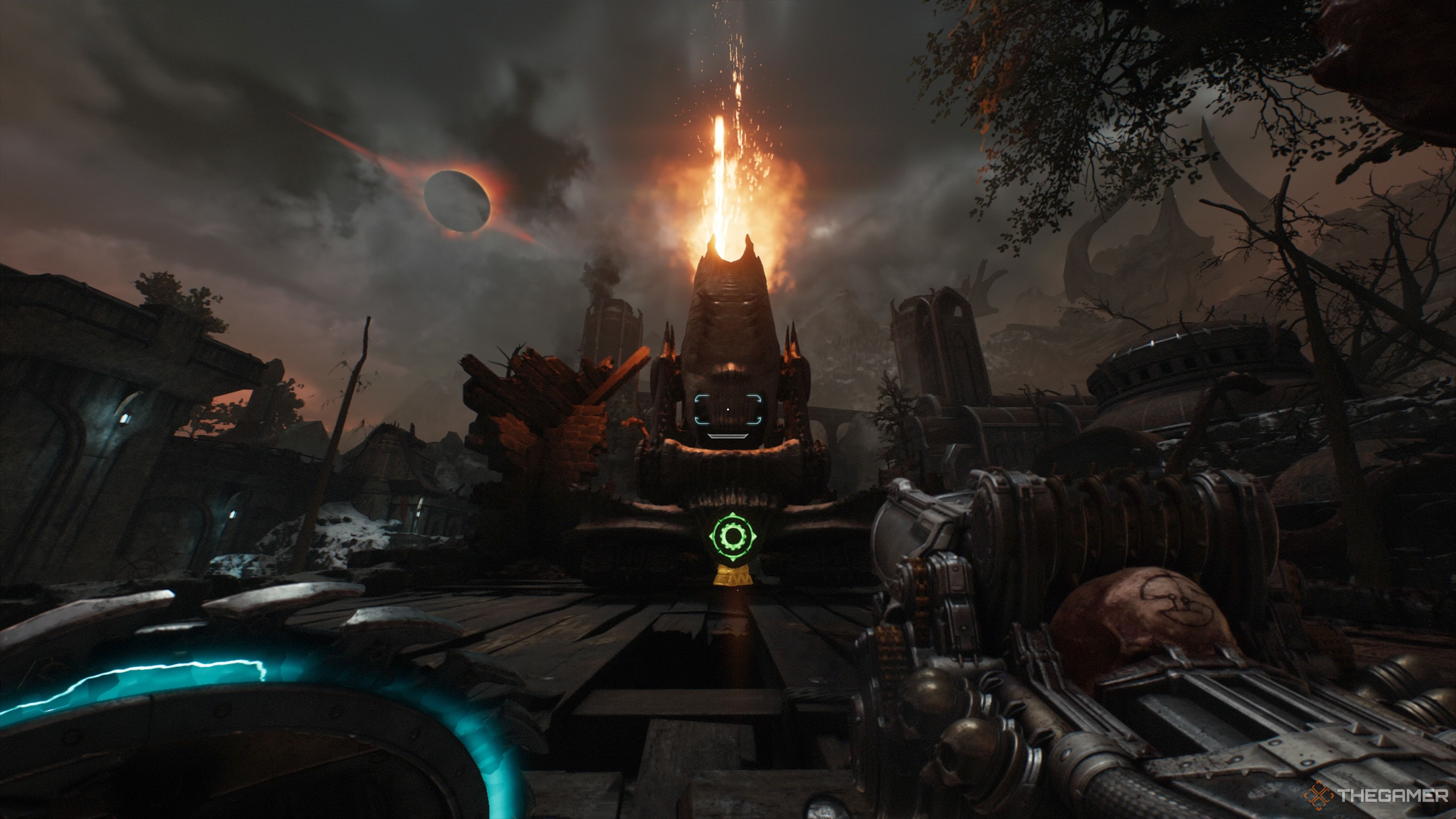 Первое орудие, встреченное в главе «Возрождение» Doom: The Dark Ages.