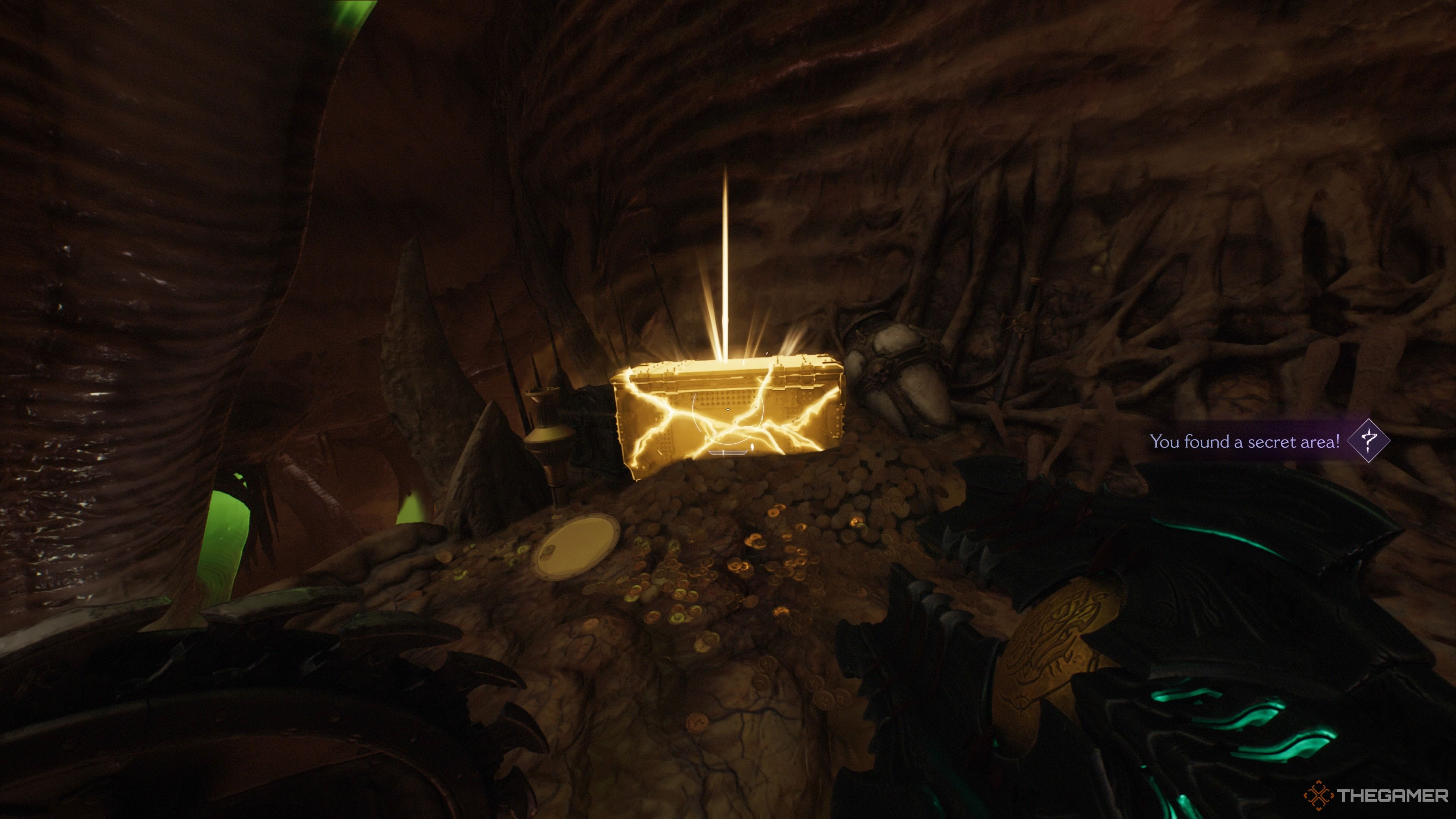 The first treasure chest in the Belly of the Beast chapter of Doom The Dark Ages.