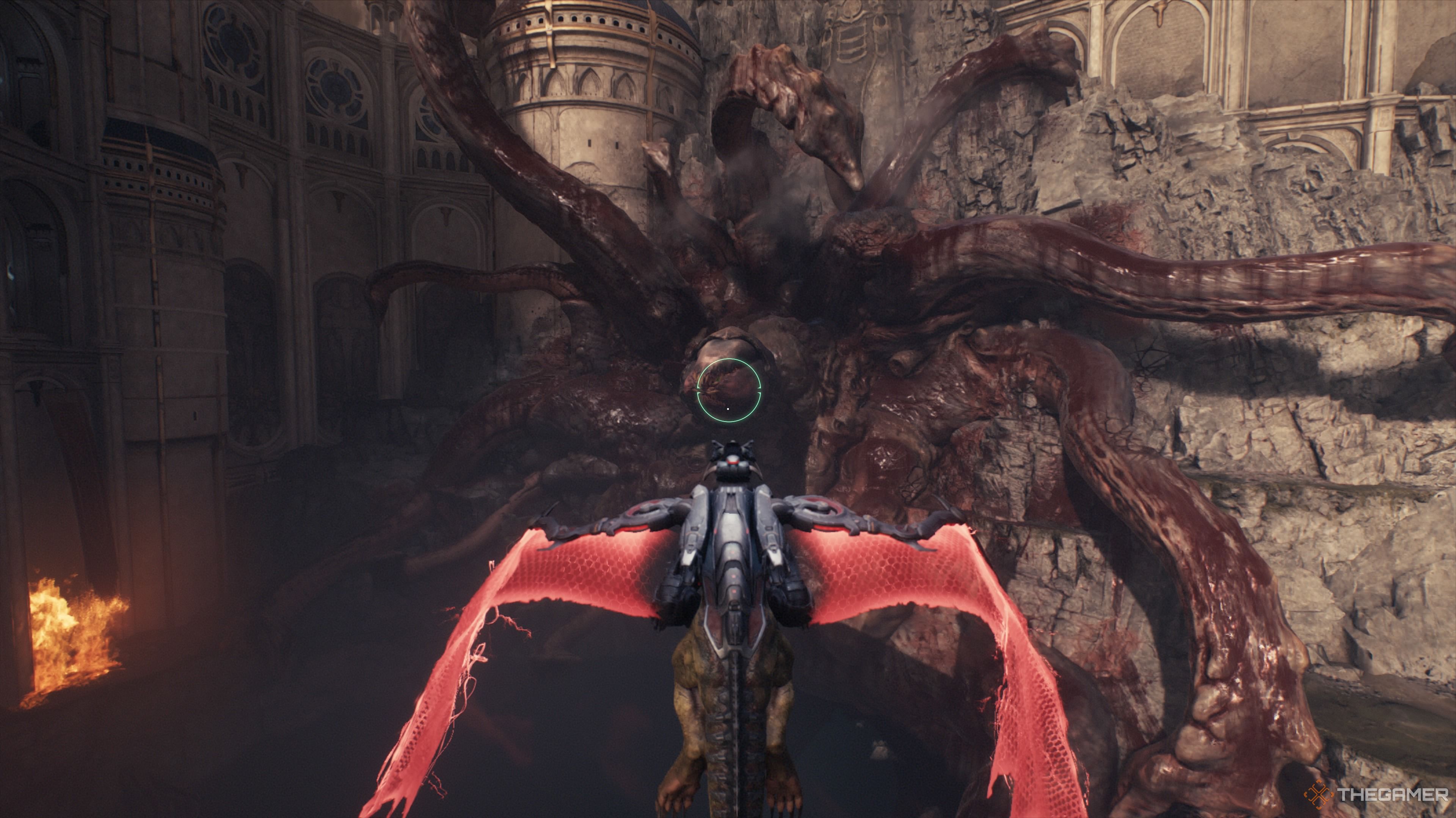 The massive fleshy flower in the northeast section of Doom The Dark Ages.